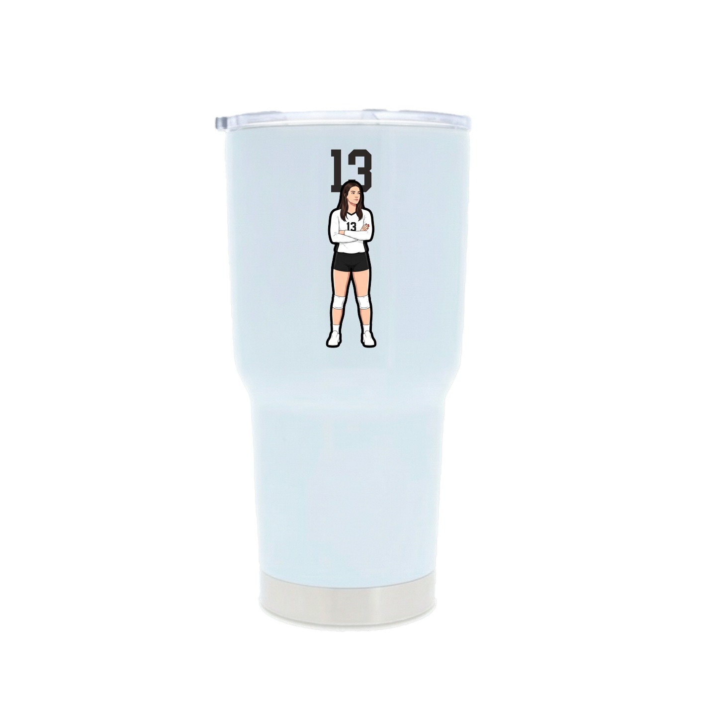 30oz Stainless Steel Tumbler — Number Top in White