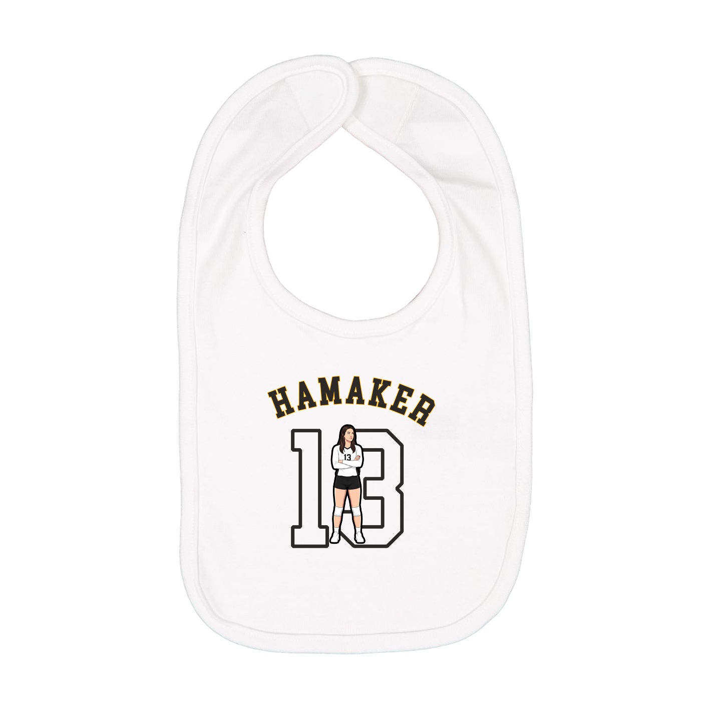 Infant Bib — Shirsey Arch in White
