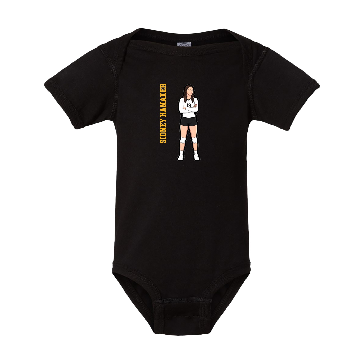 Baby Onesie — Name Vertical in Black
