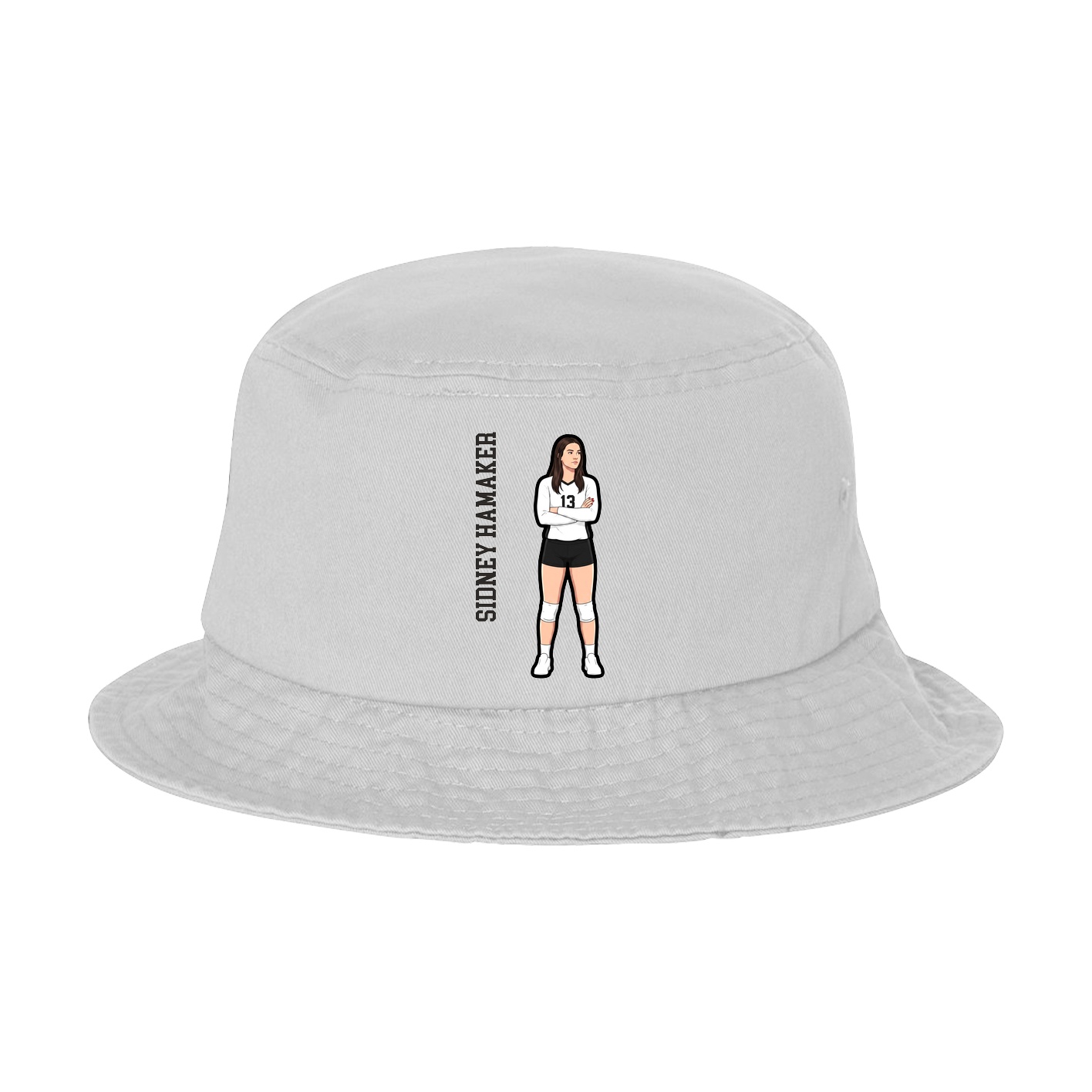 Bucket Cap — Name Vertical in White