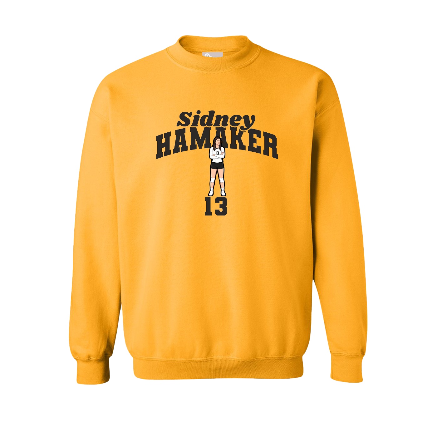 Fleece Crew — Signature Arch in Gold