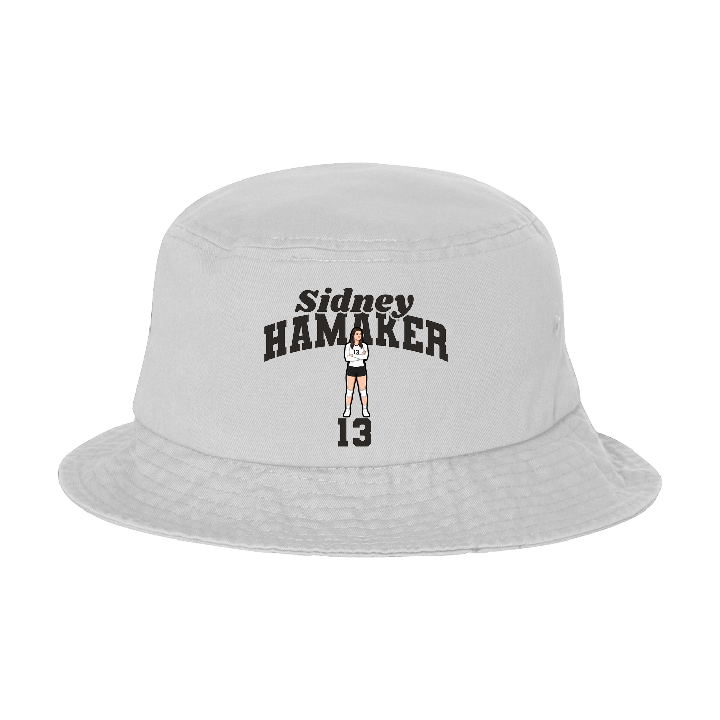 Bucket Cap — Signature Arch in White