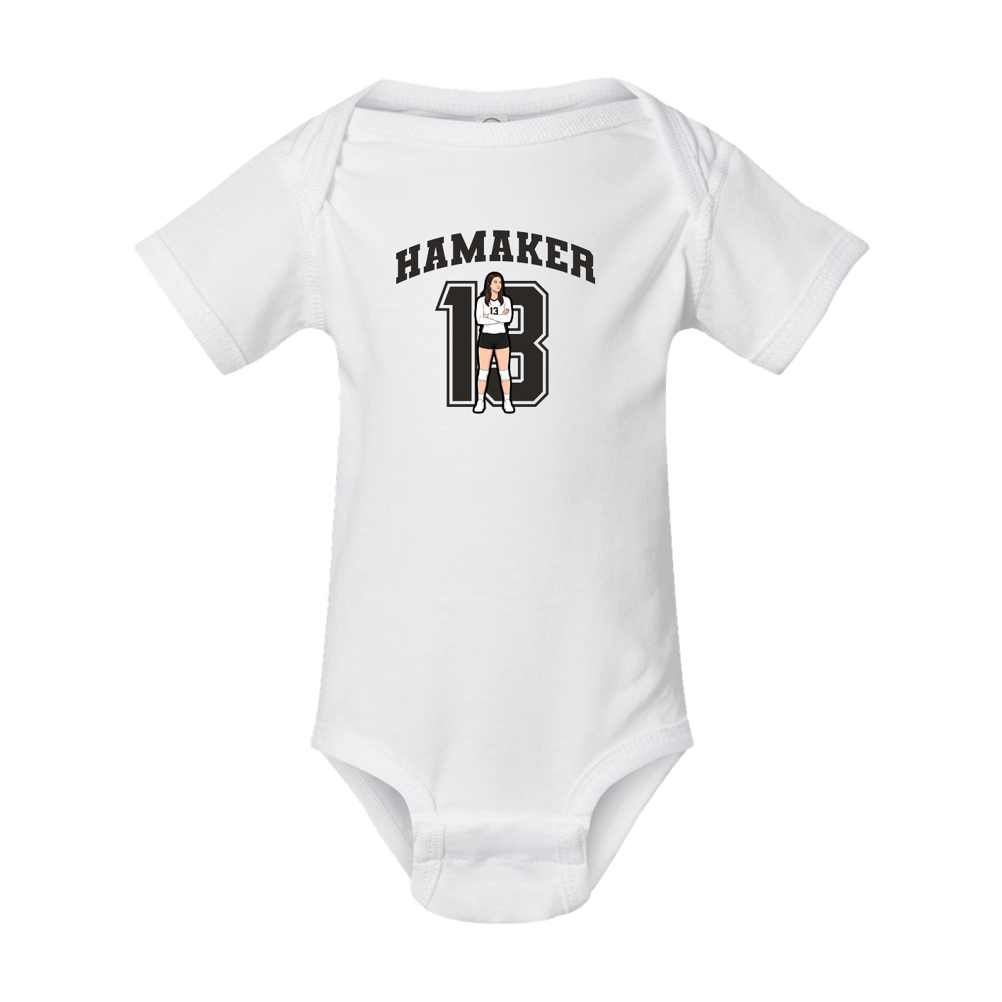 Baby Onesie — Number in White