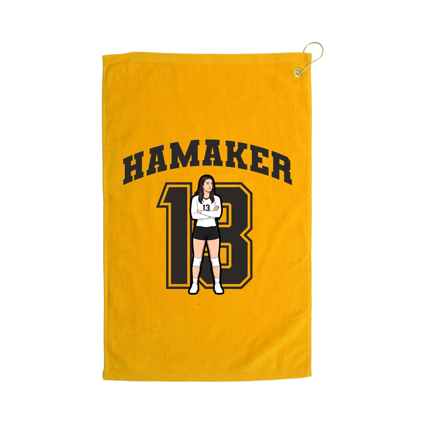 Golf Towel — Number in Gold
