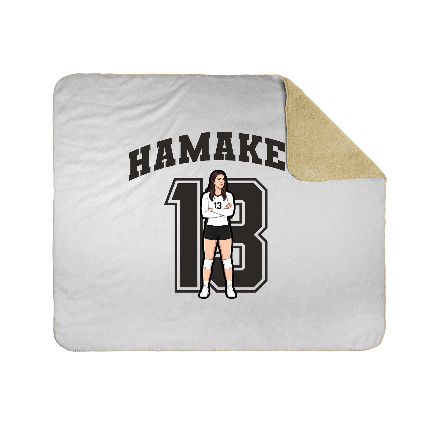 Throw Blanket — Number in White