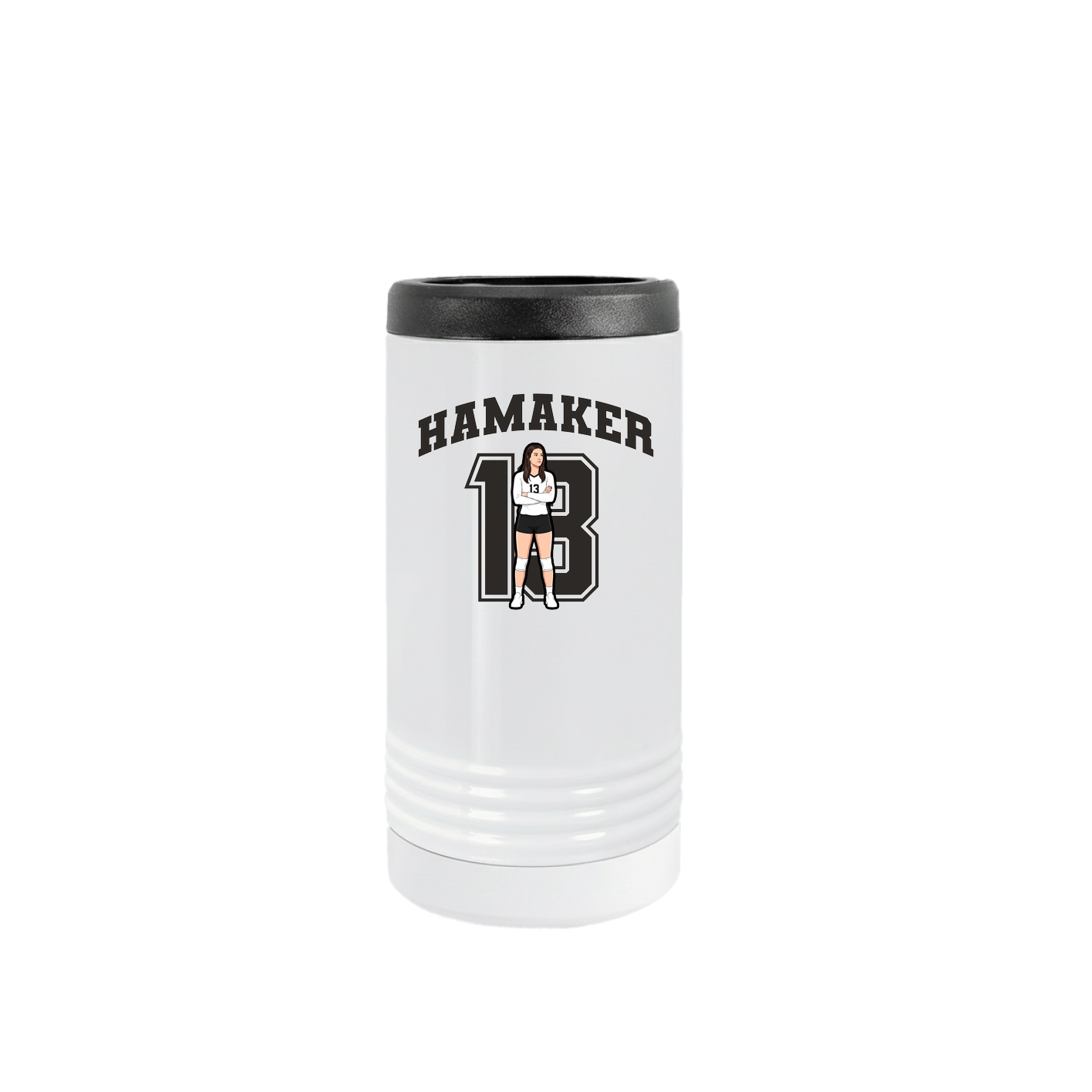 Slim Beverage Holder — Number in White