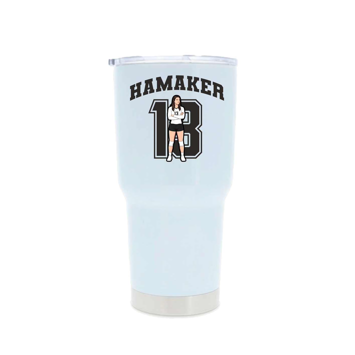 30oz Stainless Steel Tumbler — Number in White