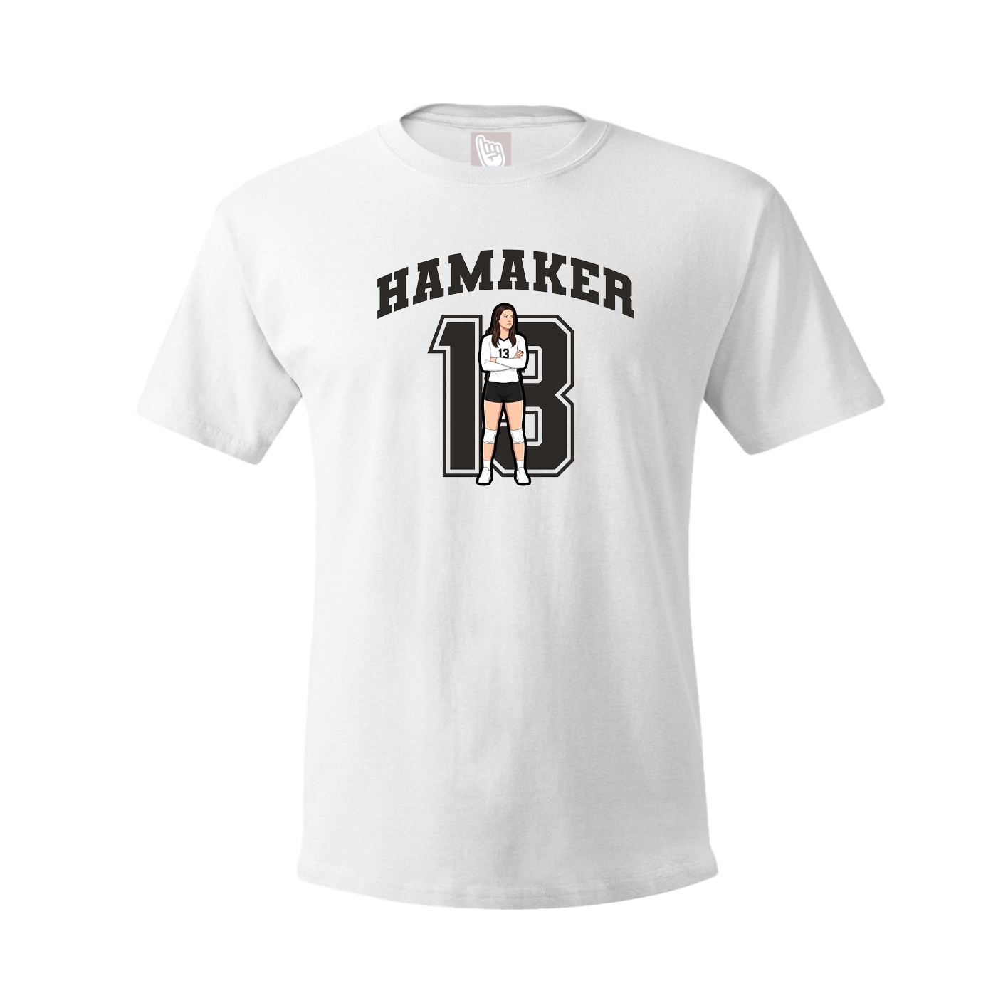 Youth Tee — Number in White