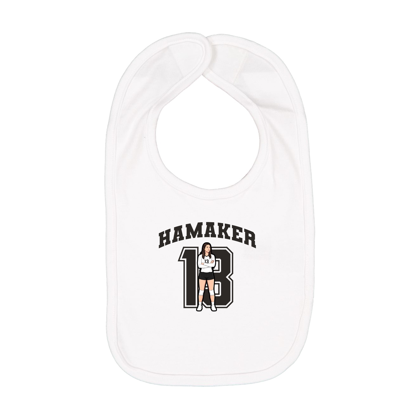 Infant Bib — Number in White