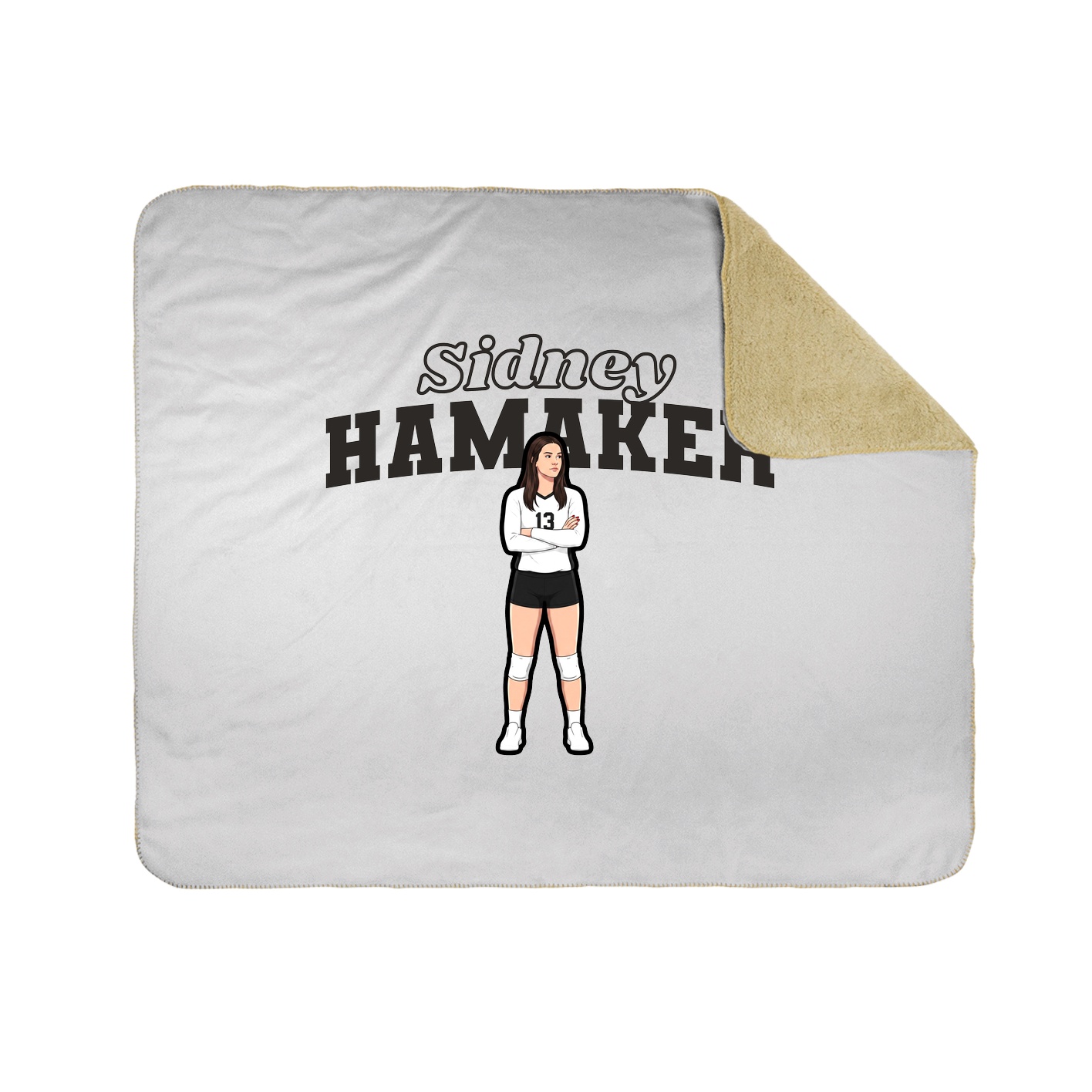 Throw Blanket — Name Arch in White
