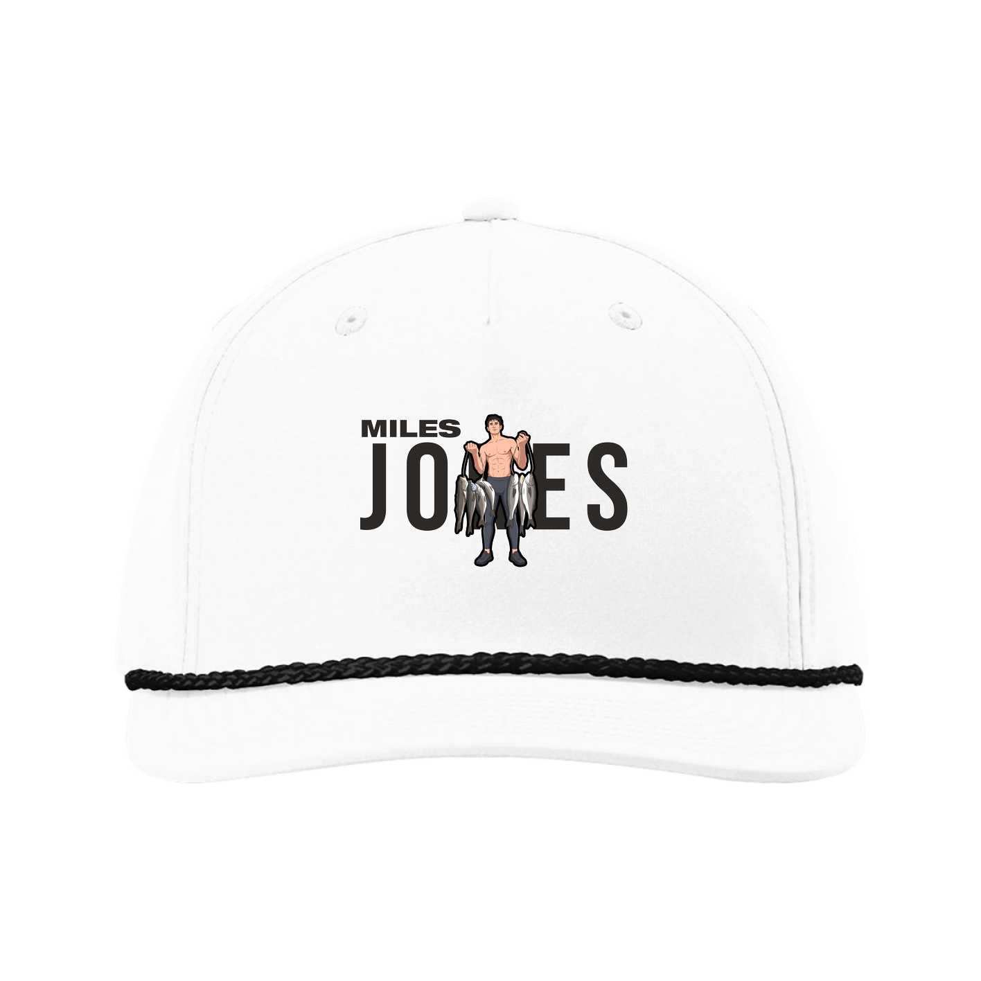 Five-Panel Classic Rope Cap — Player Name in White