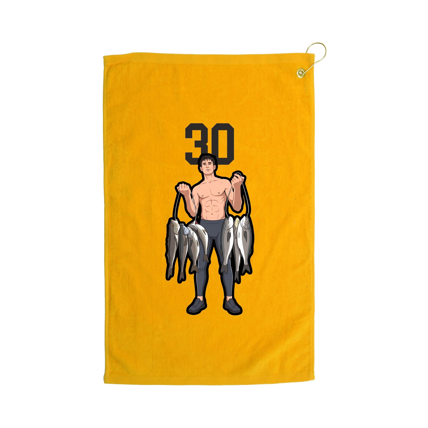 Golf Towel — Number Top in Gold
