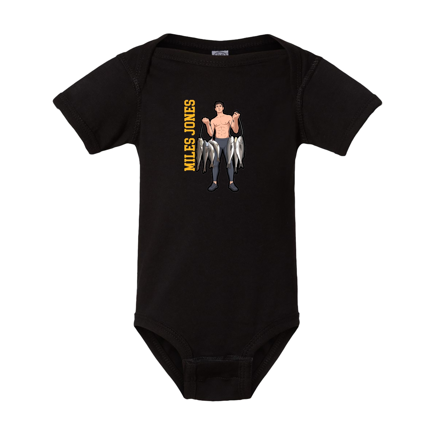 Baby Onesie — Name Vertical in Black