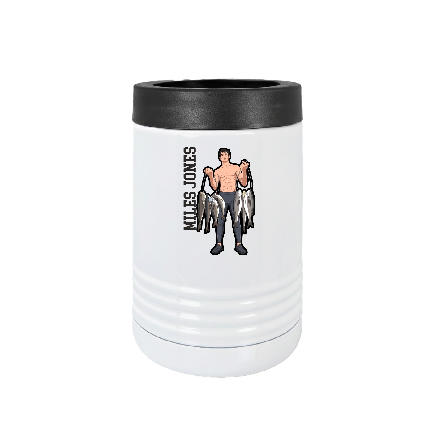 Beverage Holder — Name Vertical in White