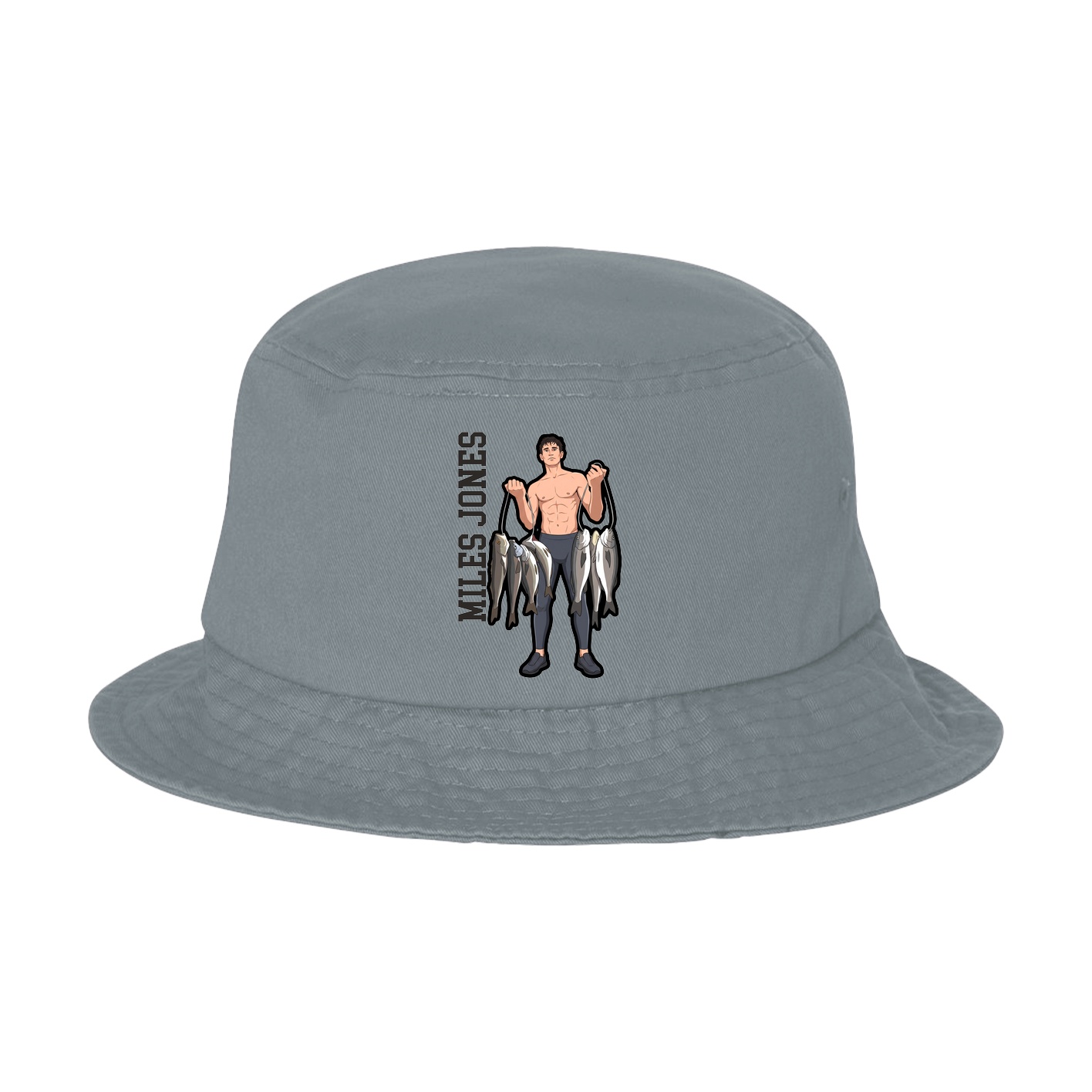 Bucket Cap — Name Vertical in Grey