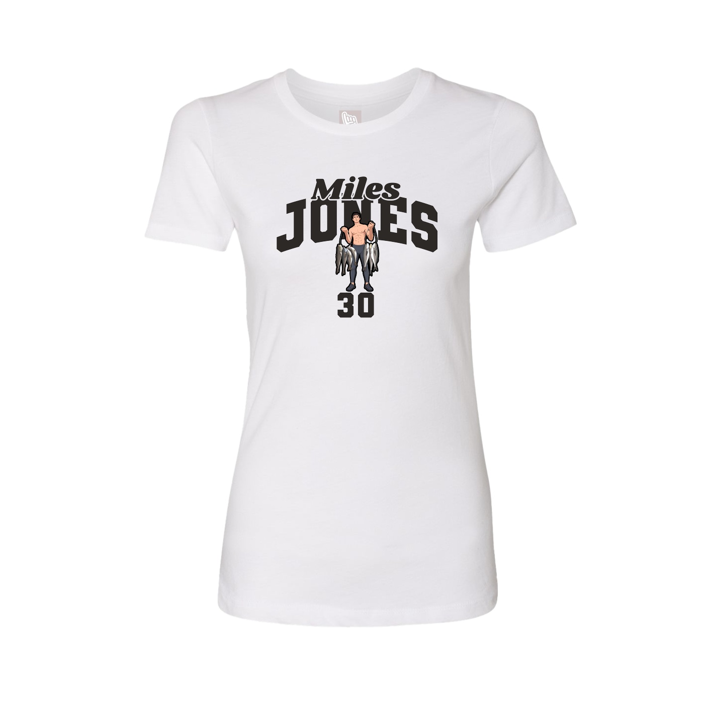 Fitted Women's Tee — Signature Arch in White