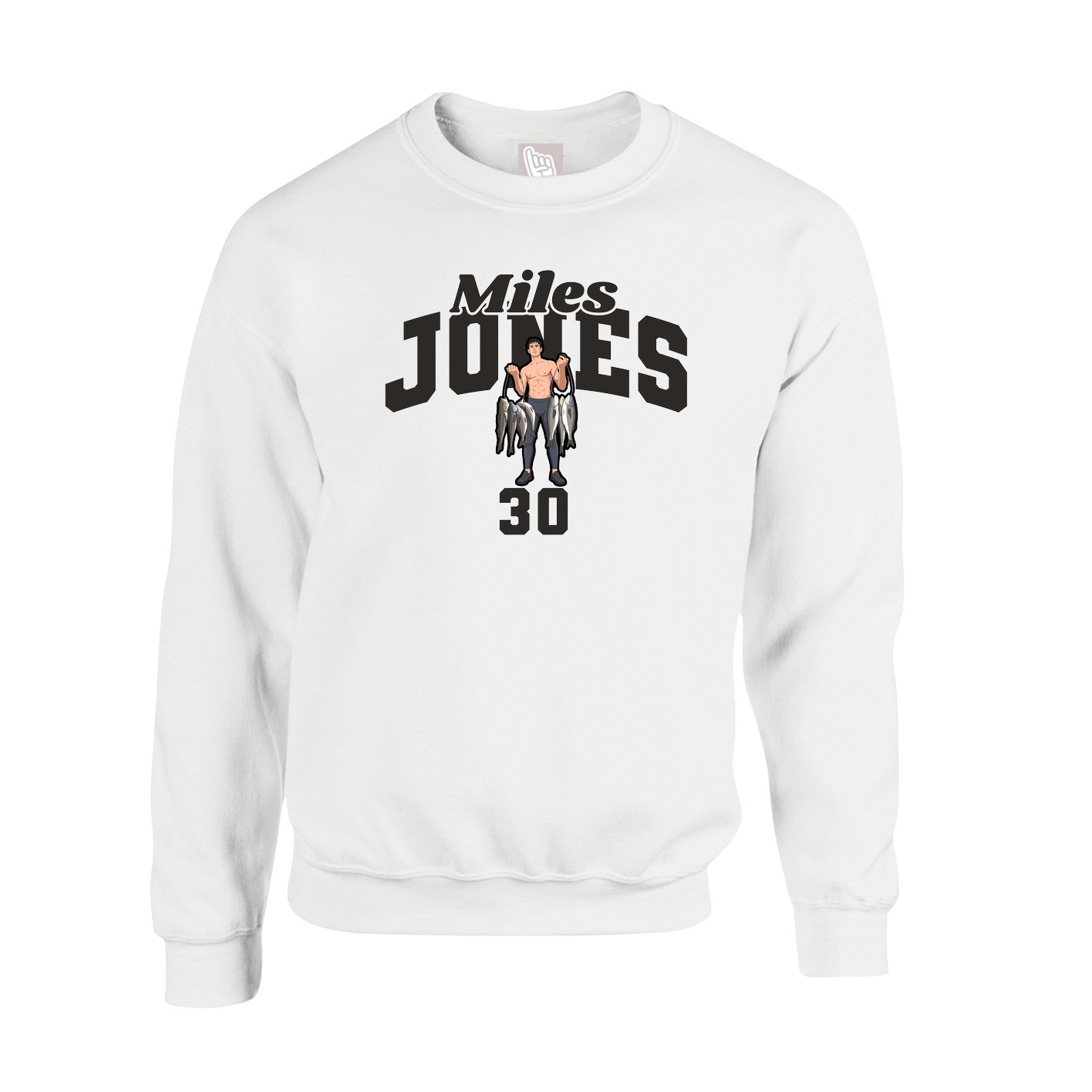 Fleece Crew — Signature Arch in White