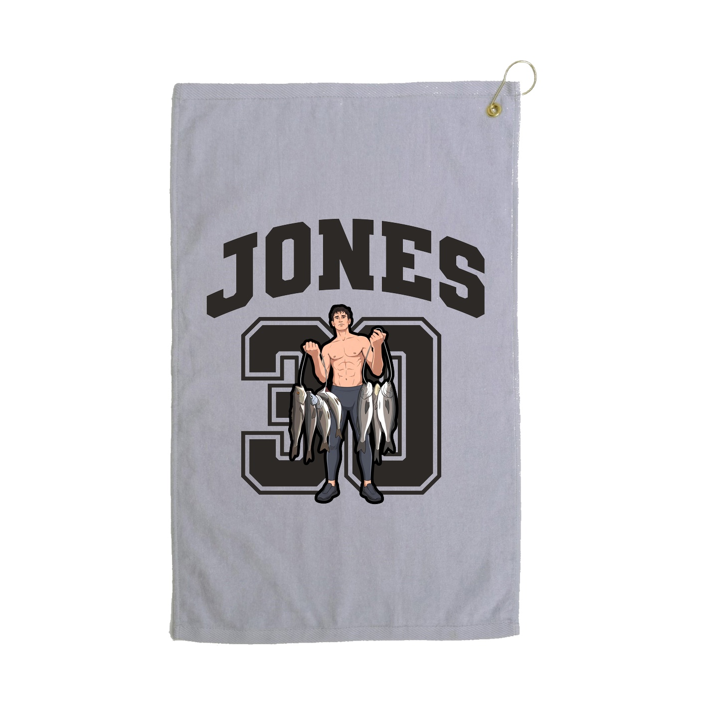 Golf Towel — Number in Grey