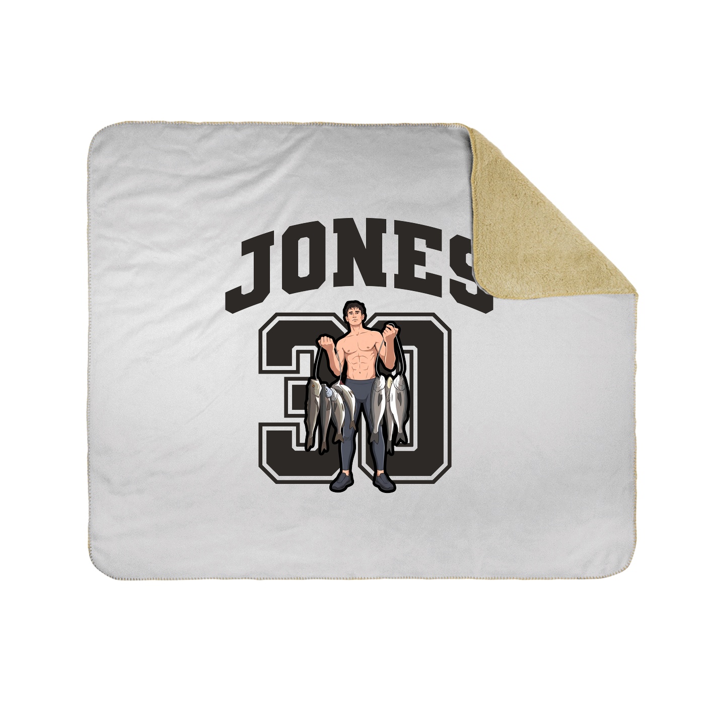 Throw Blanket — Number in White