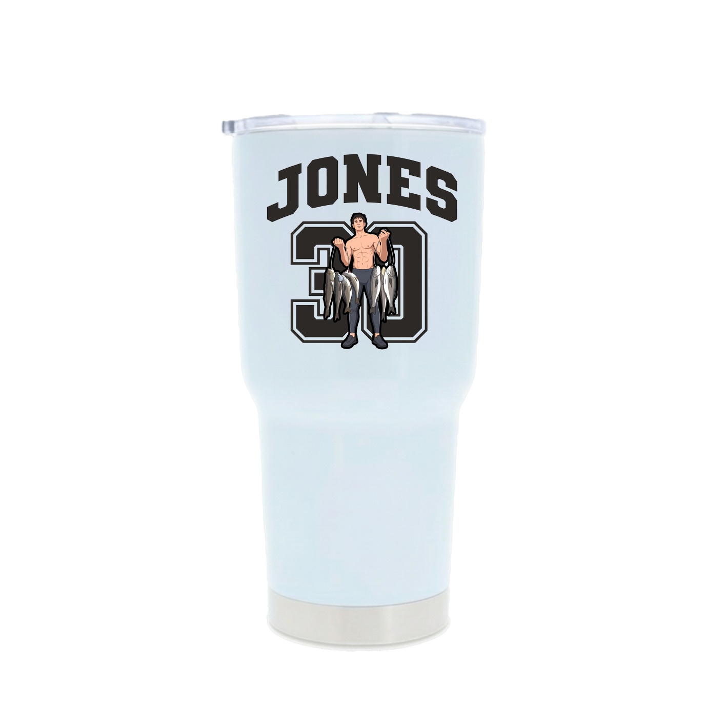 30oz Stainless Steel Tumbler — Number in White