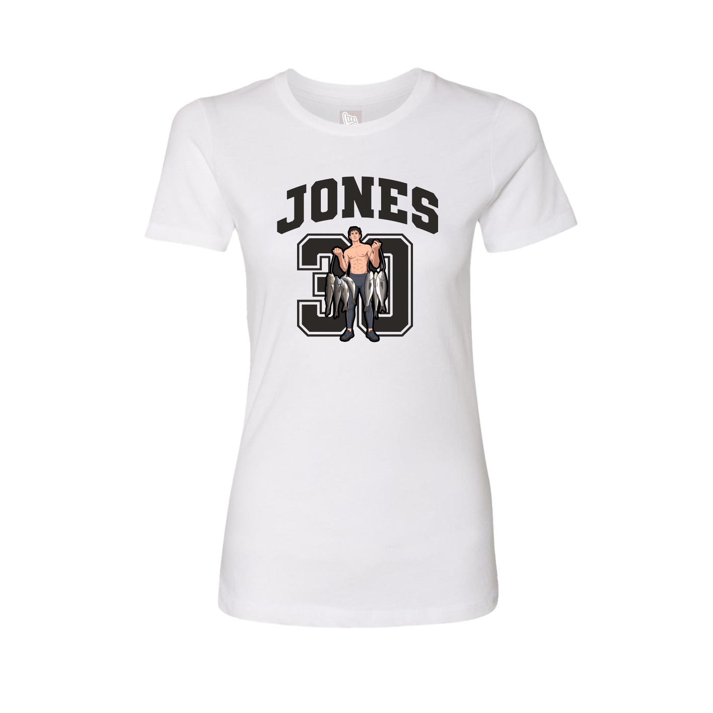 Fitted Women's Tee — Number in White