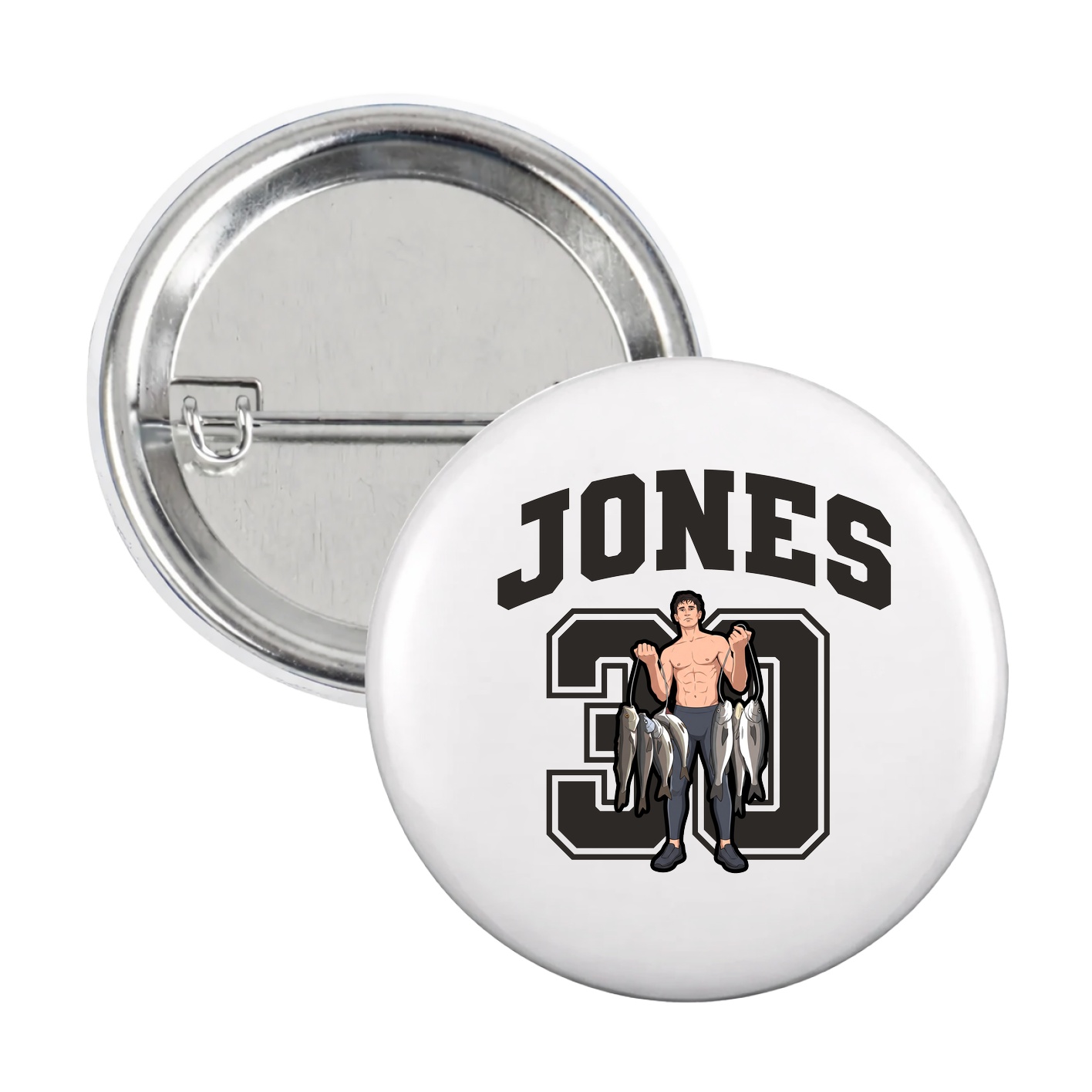 Game Day Button — Number in White