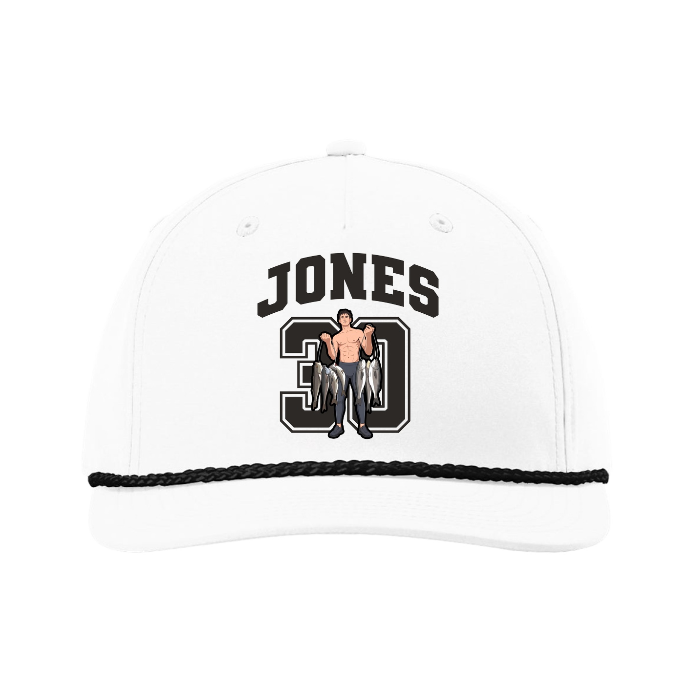 Five-Panel Classic Rope Cap — Number in White