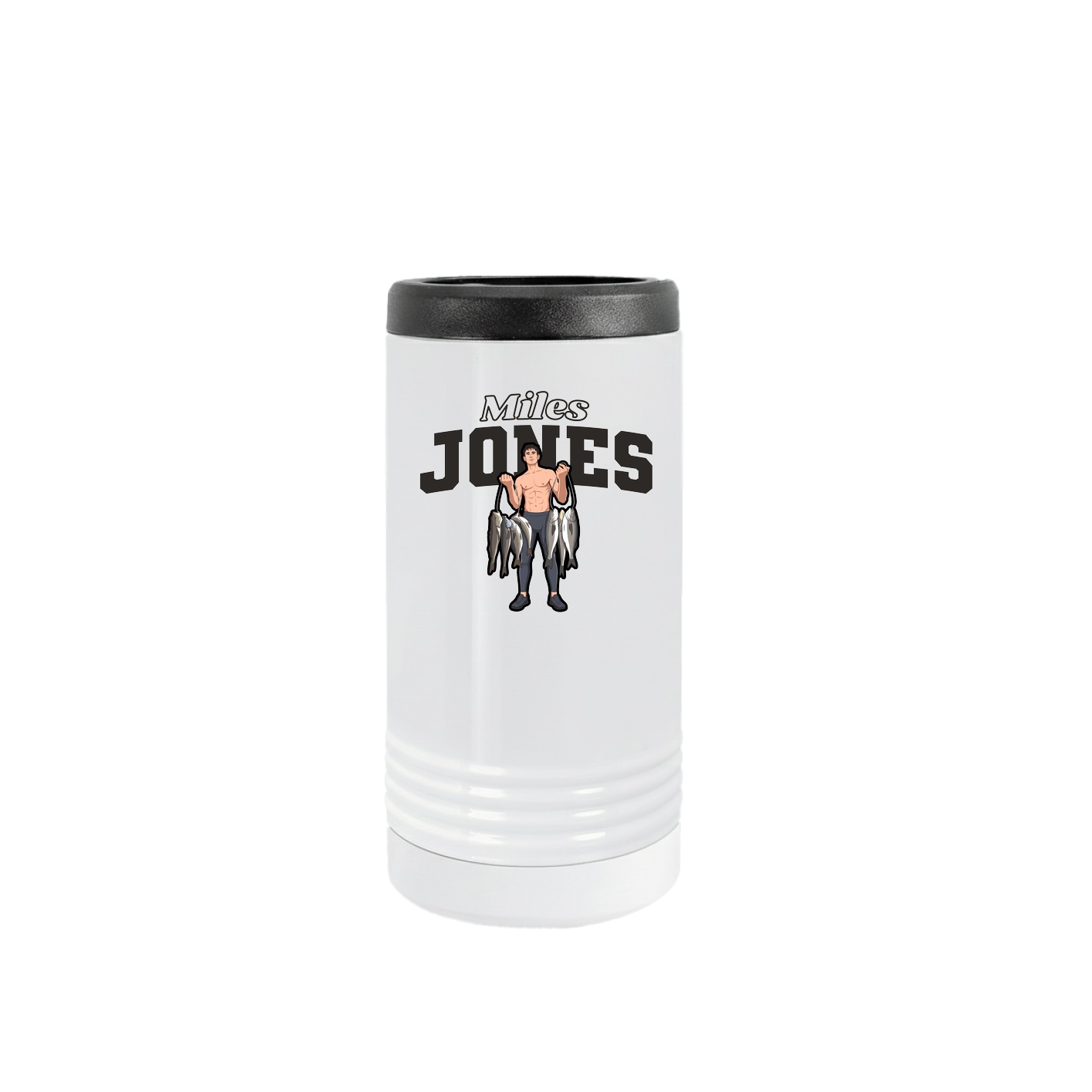 Slim Beverage Holder — Name Arch in White