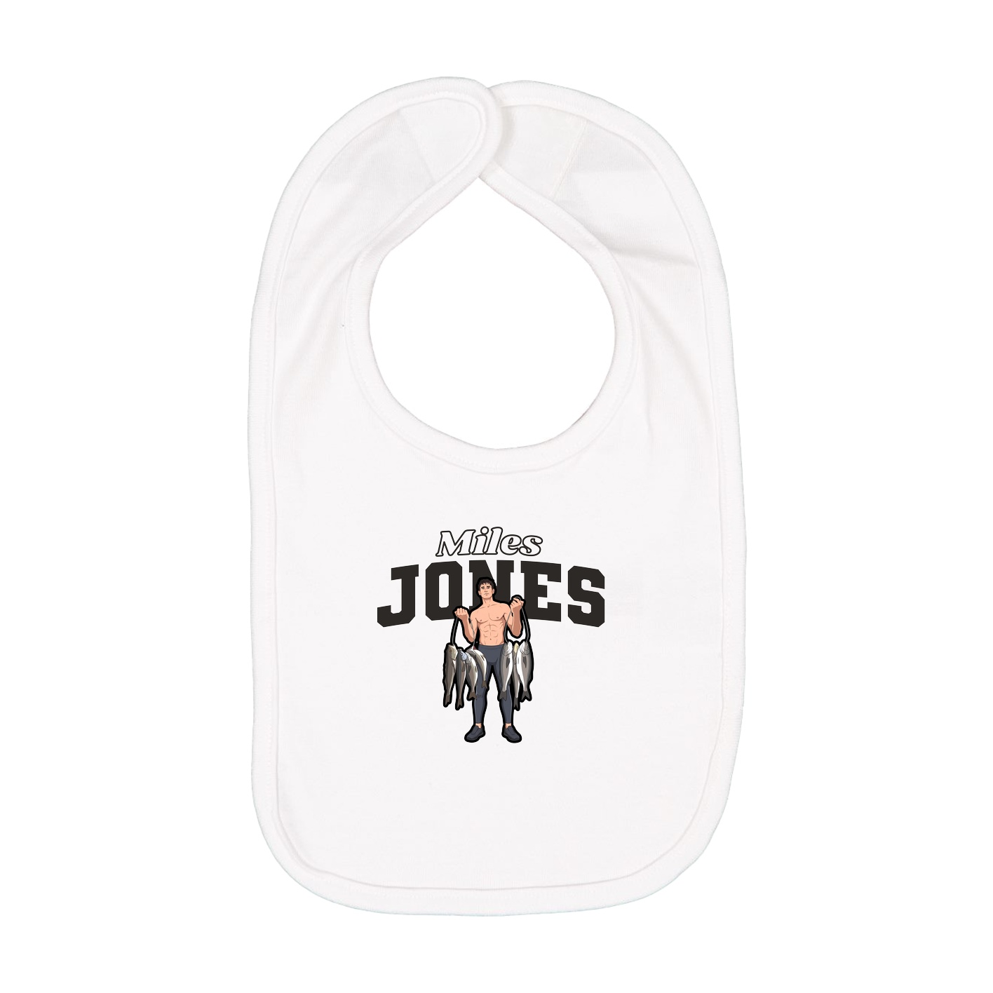 Infant Bib — Name Arch in White