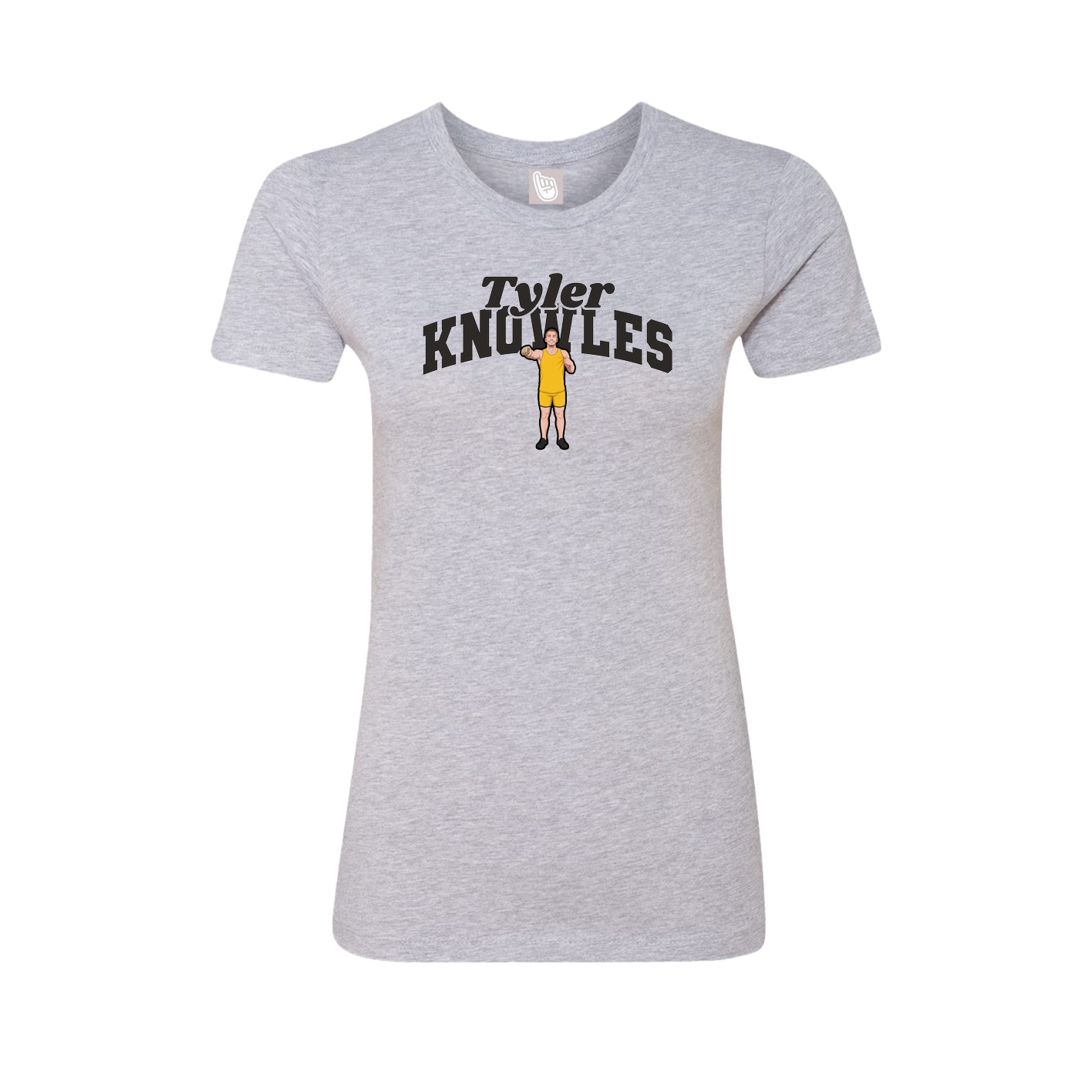 Fitted Women's Tee — Signature Arch in Grey