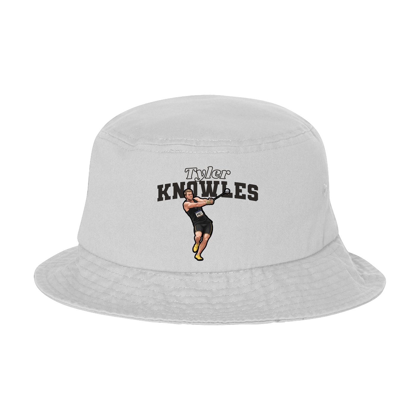 Bucket Cap — Name Arch in White