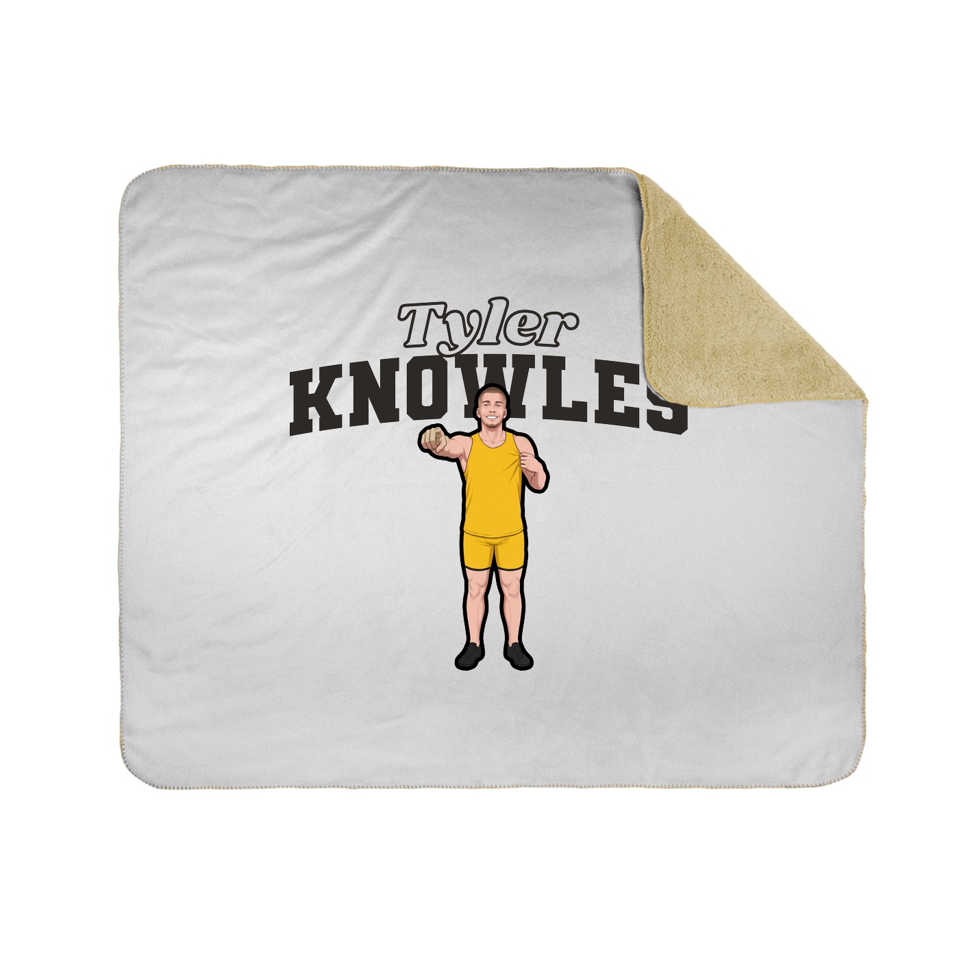 Throw Blanket — Name Arch in White