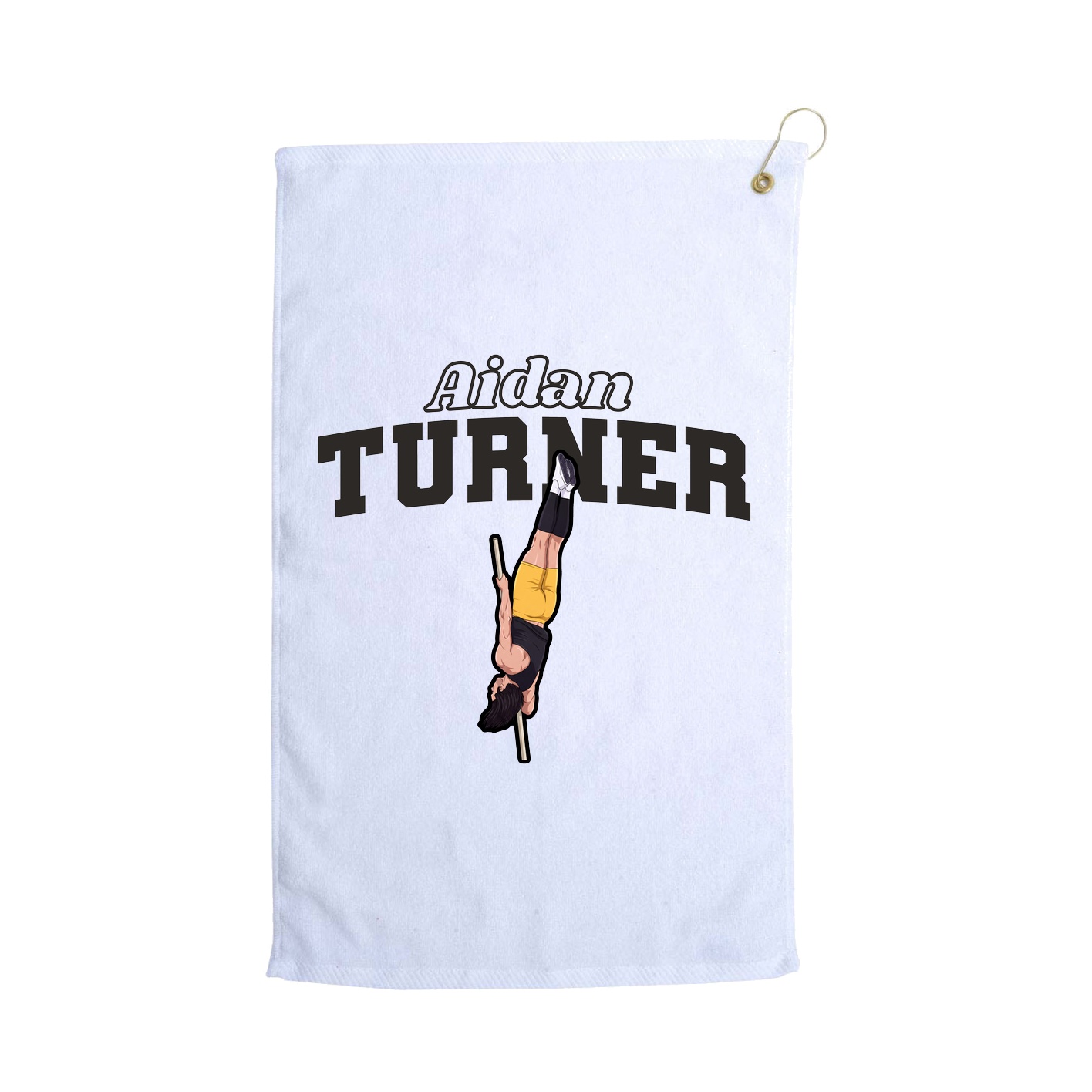 Golf Towel — Name Arch in White