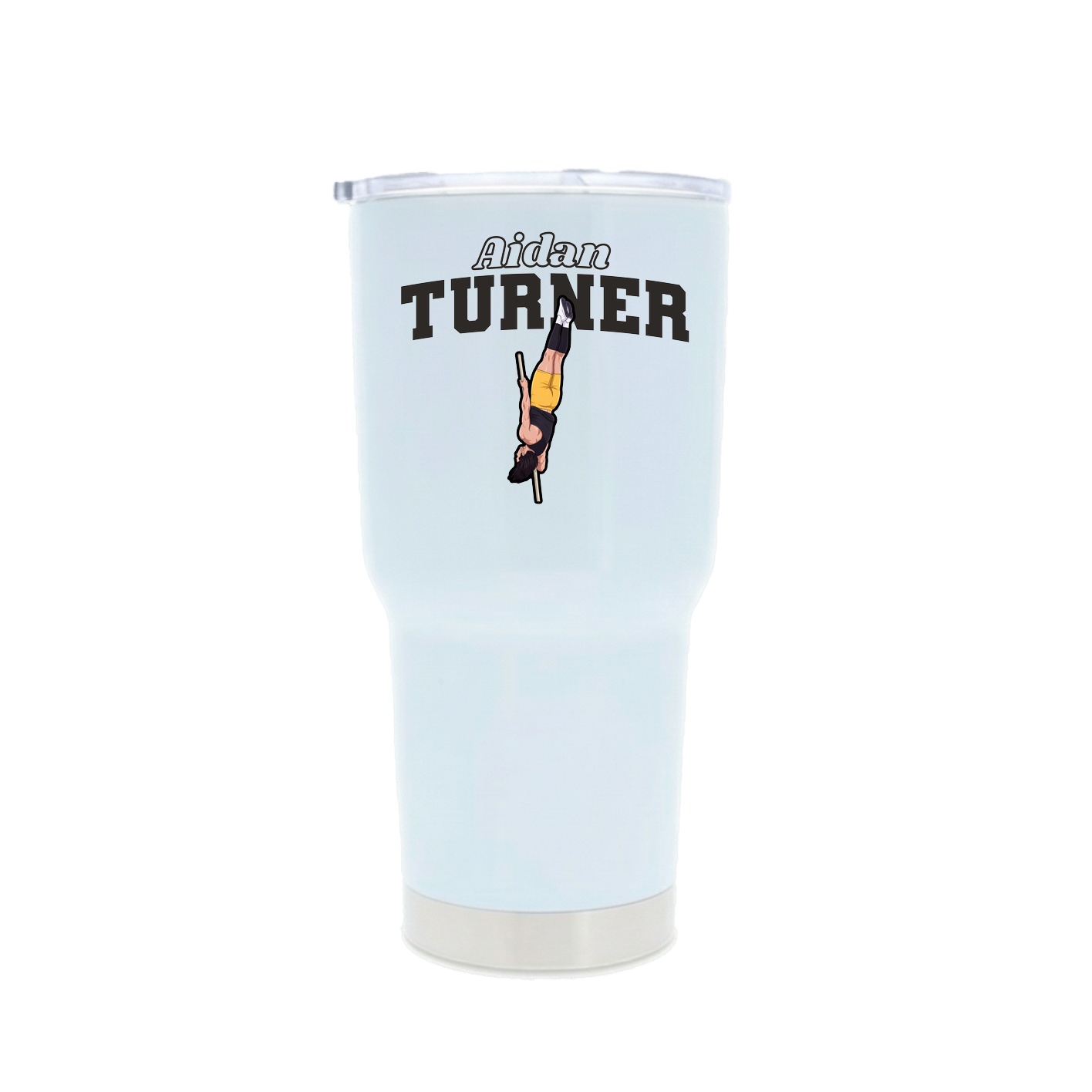 30oz Stainless Steel Tumbler — Name Arch in White