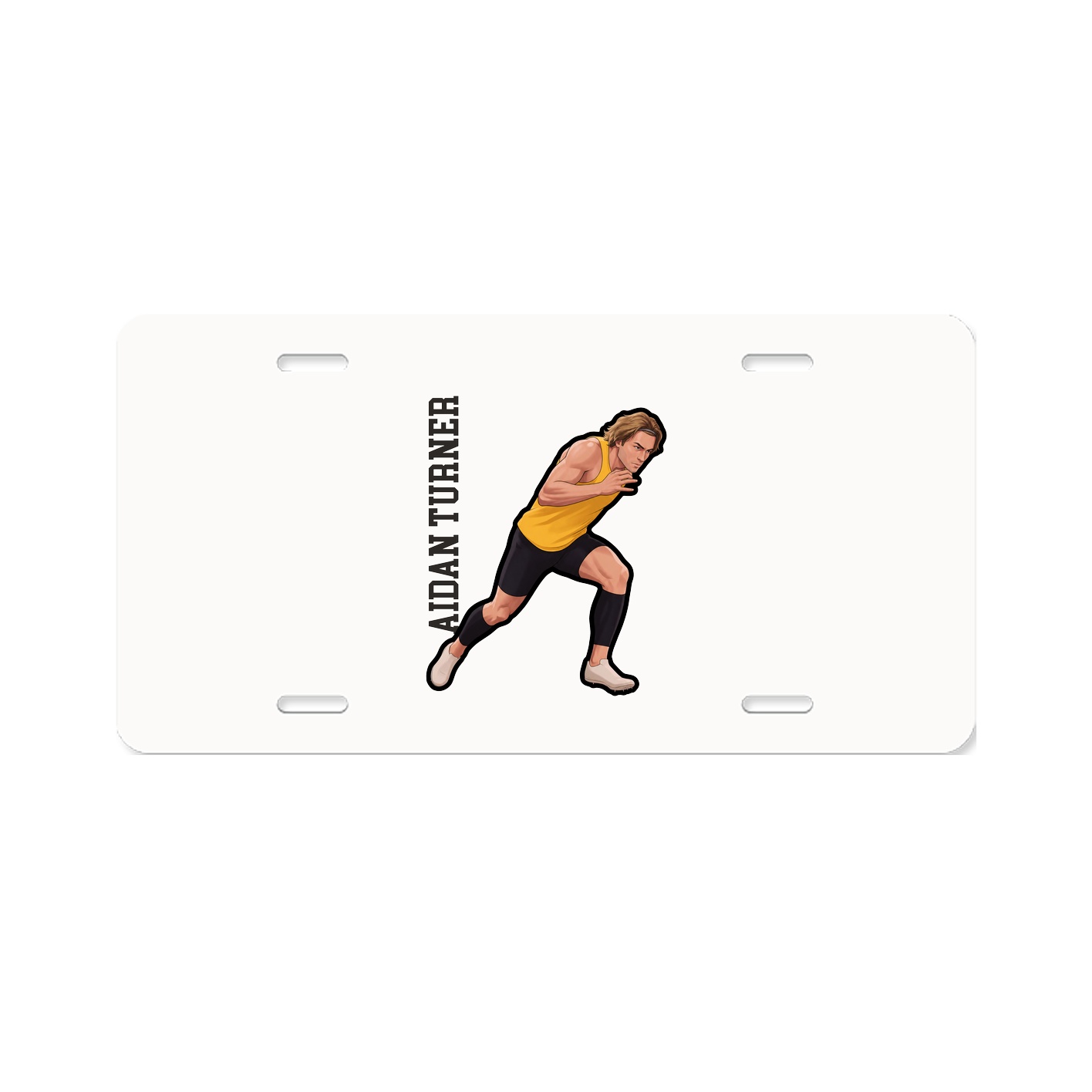 License Plate — Name Vertical in Classic