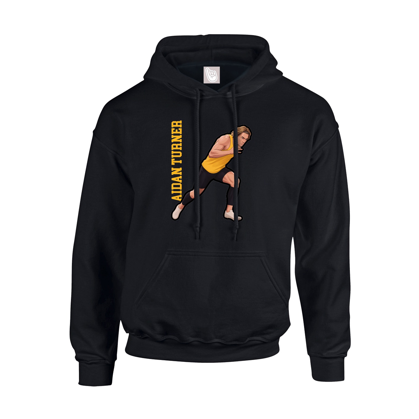 Hoodie — Name Vertical in Black