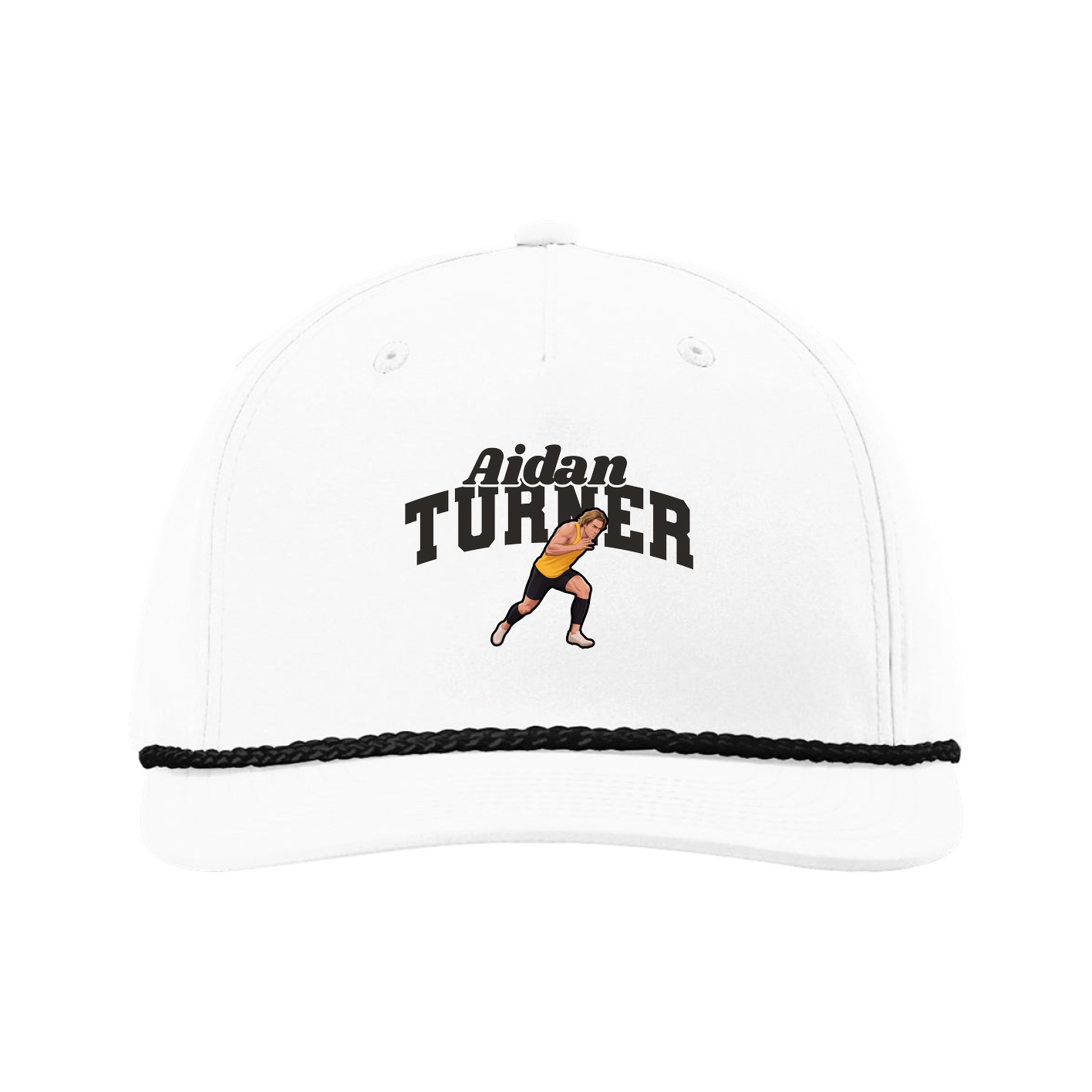 Five-Panel Classic Rope Cap — Signature Arch in White