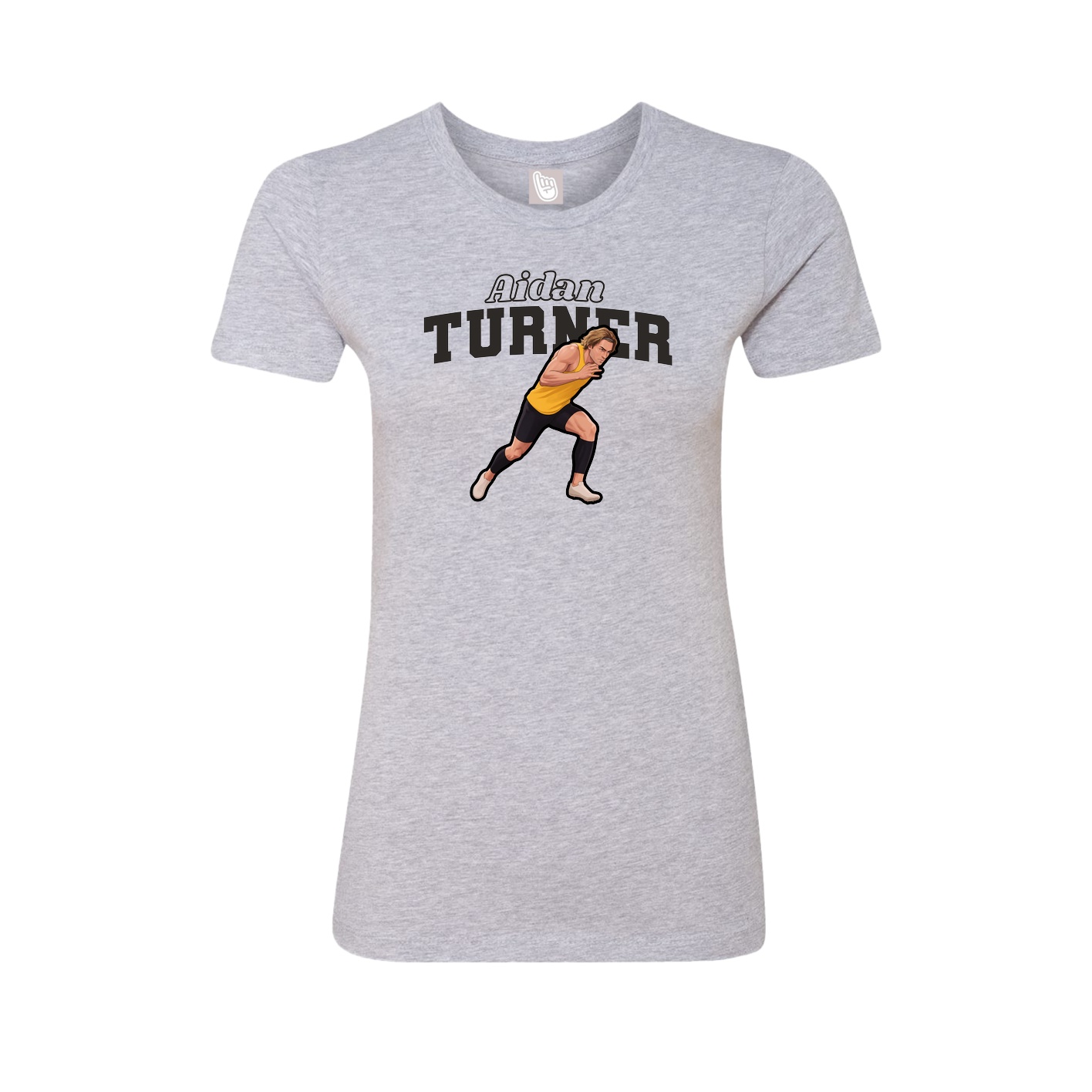 Fitted Women's Tee — Name Arch in Grey