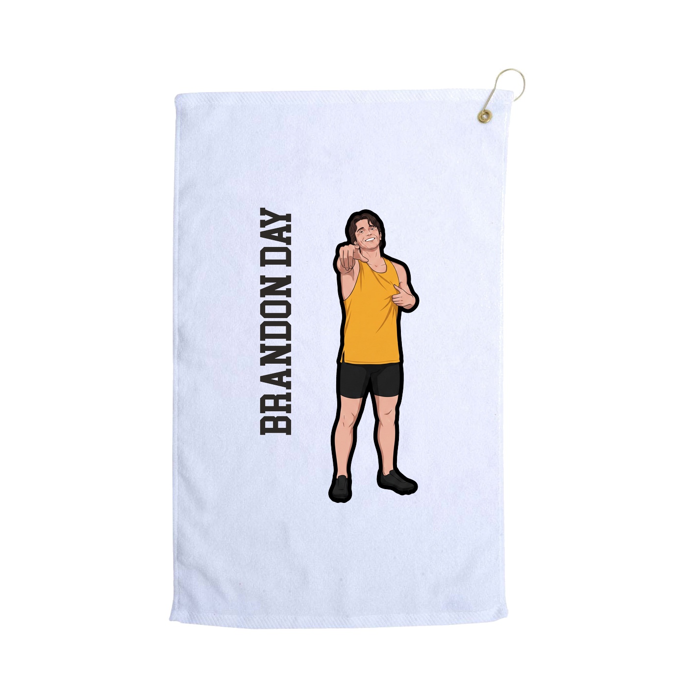 Golf Towel — Name Vertical in White