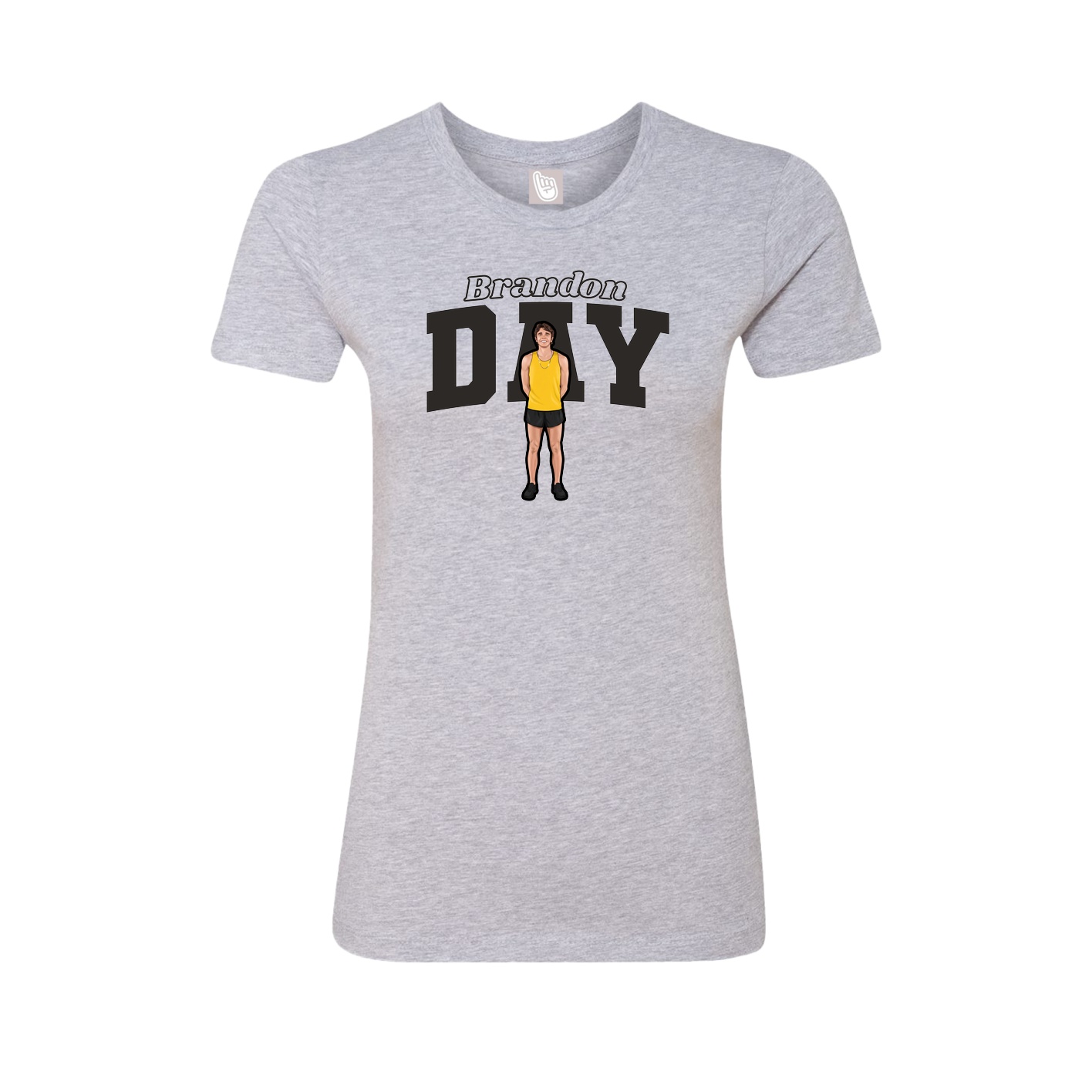 Fitted Women's Tee — Name Arch in Grey