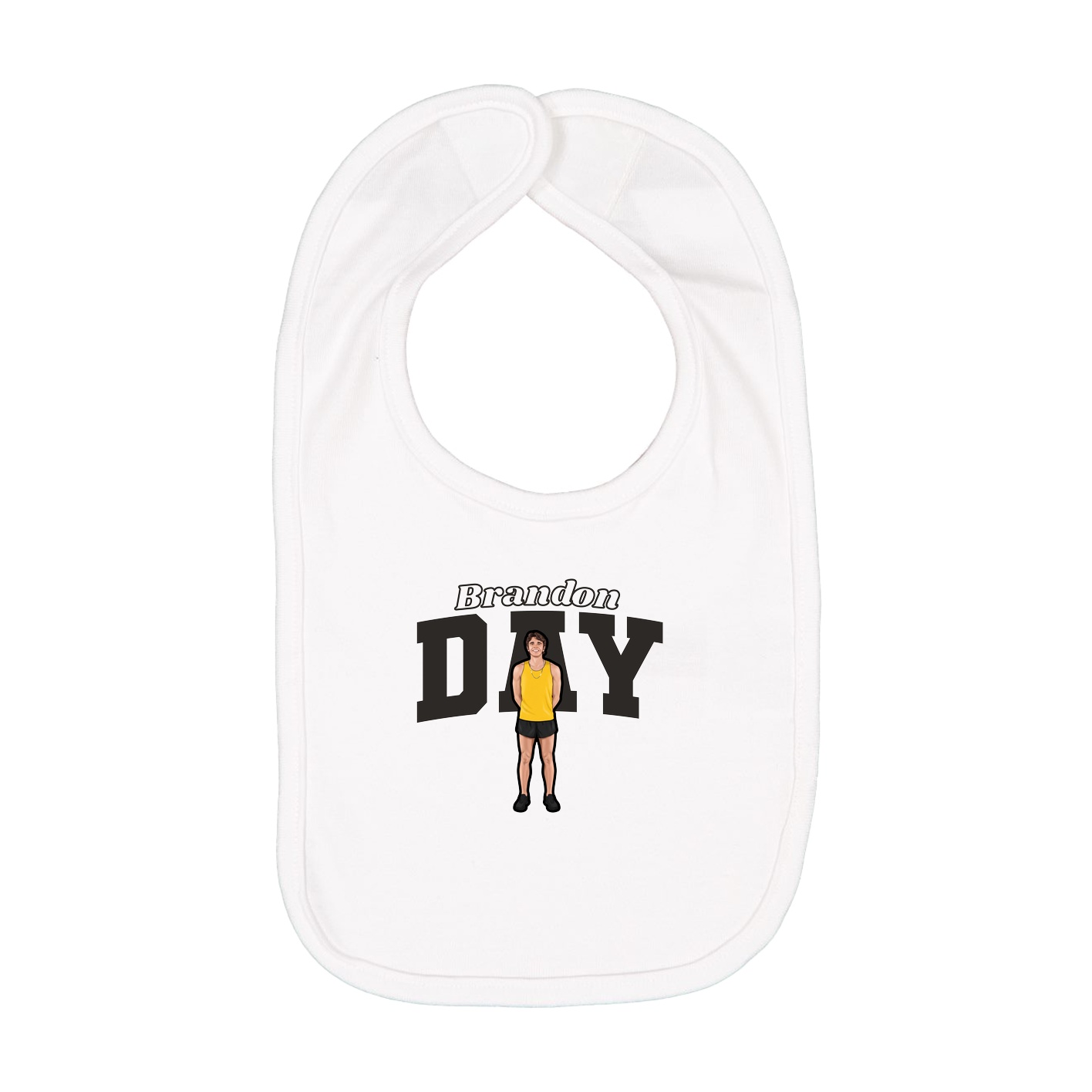 Infant Bib — Name Arch in White
