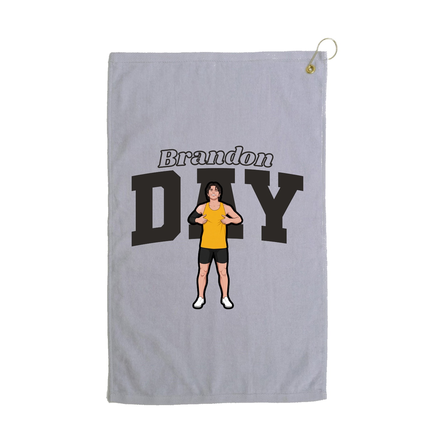 Golf Towel — Name Arch in Grey