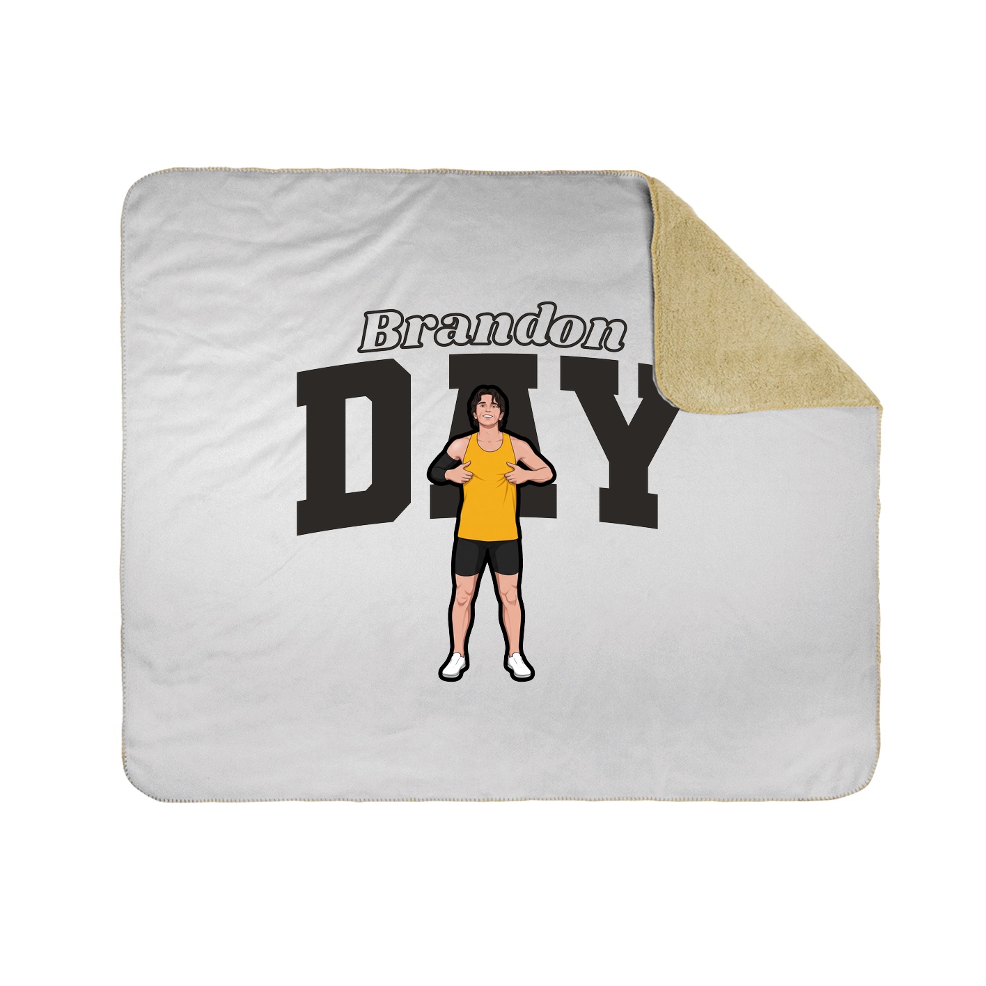 Throw Blanket — Name Arch in White