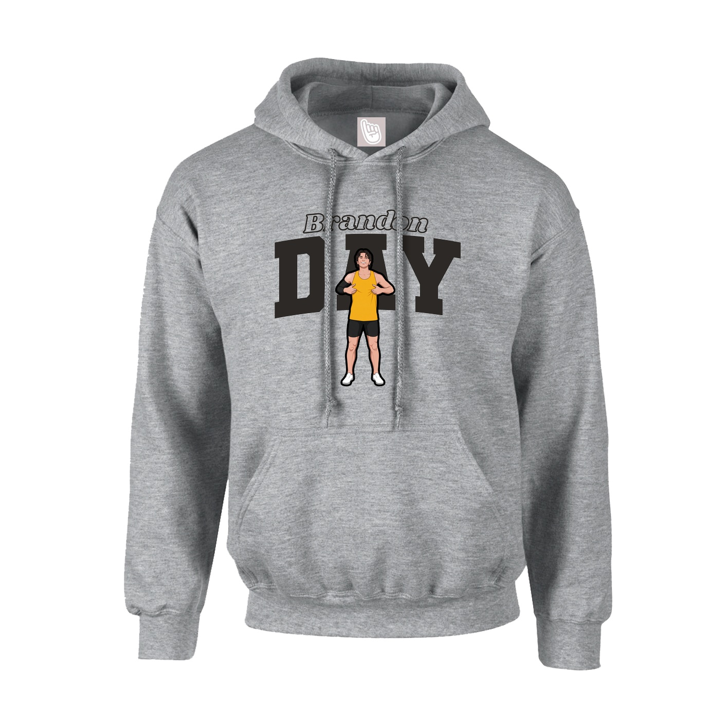 Youth Hoodie — Name Arch in Grey