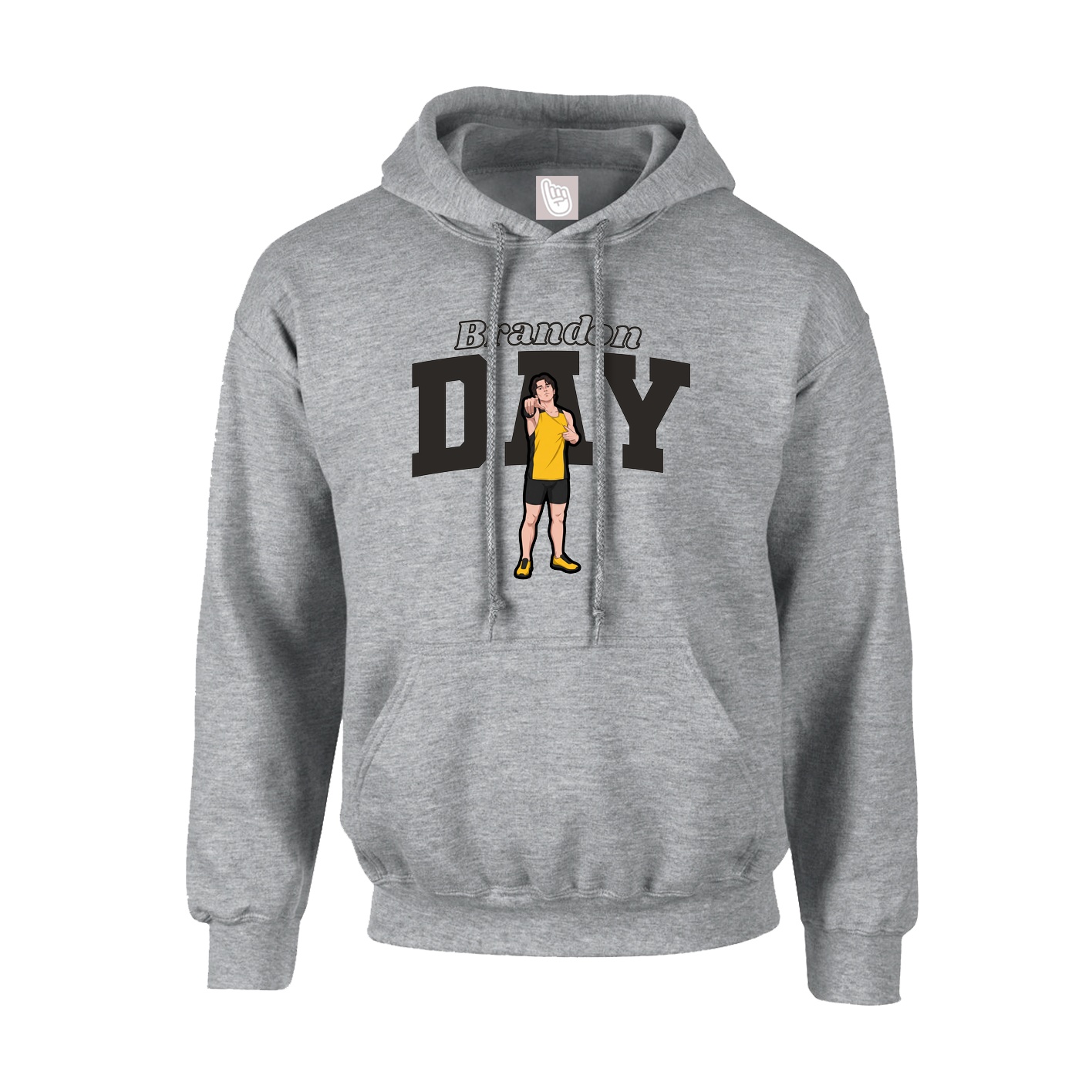 Hoodie — Name Arch in Grey