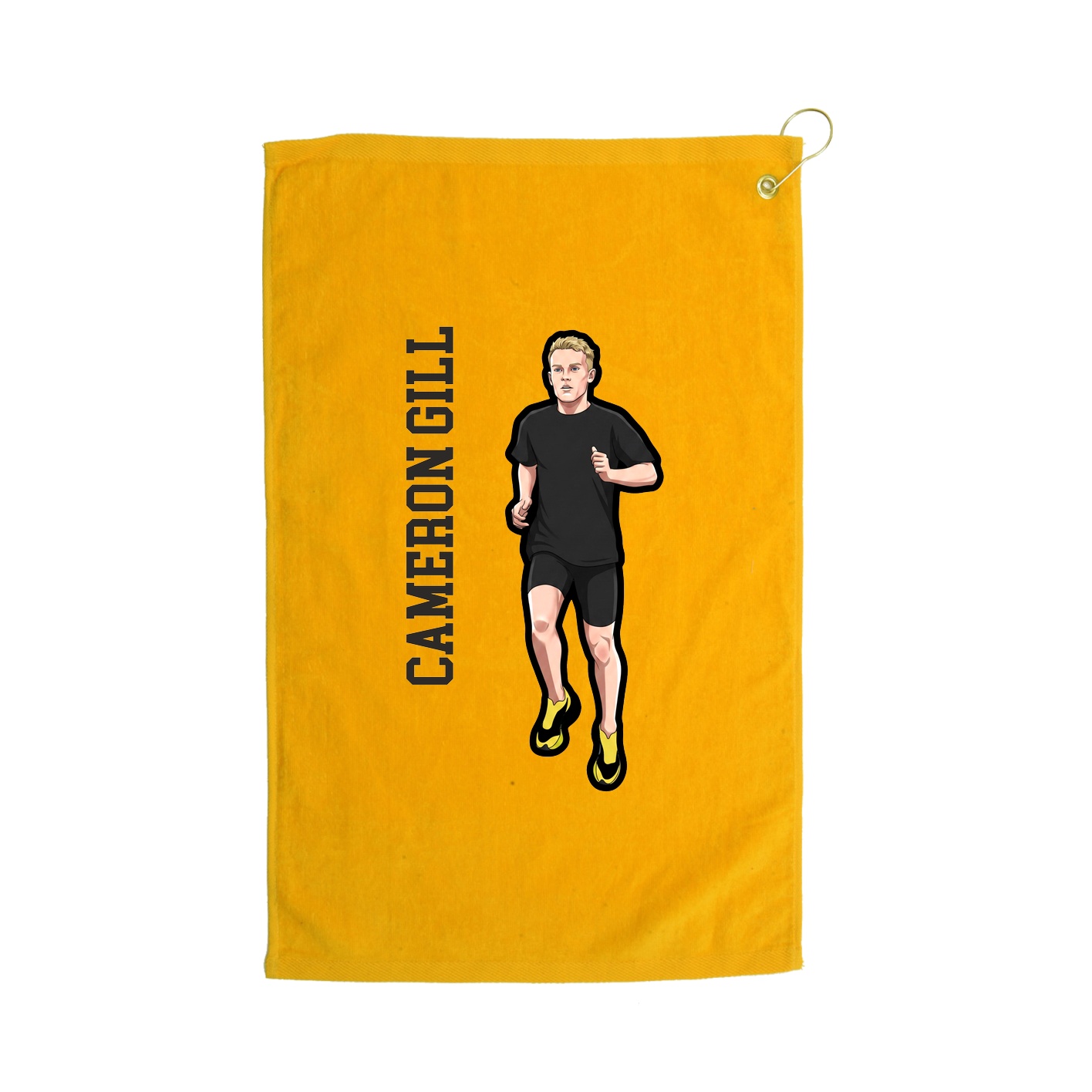 Golf Towel — Name Vertical in Gold