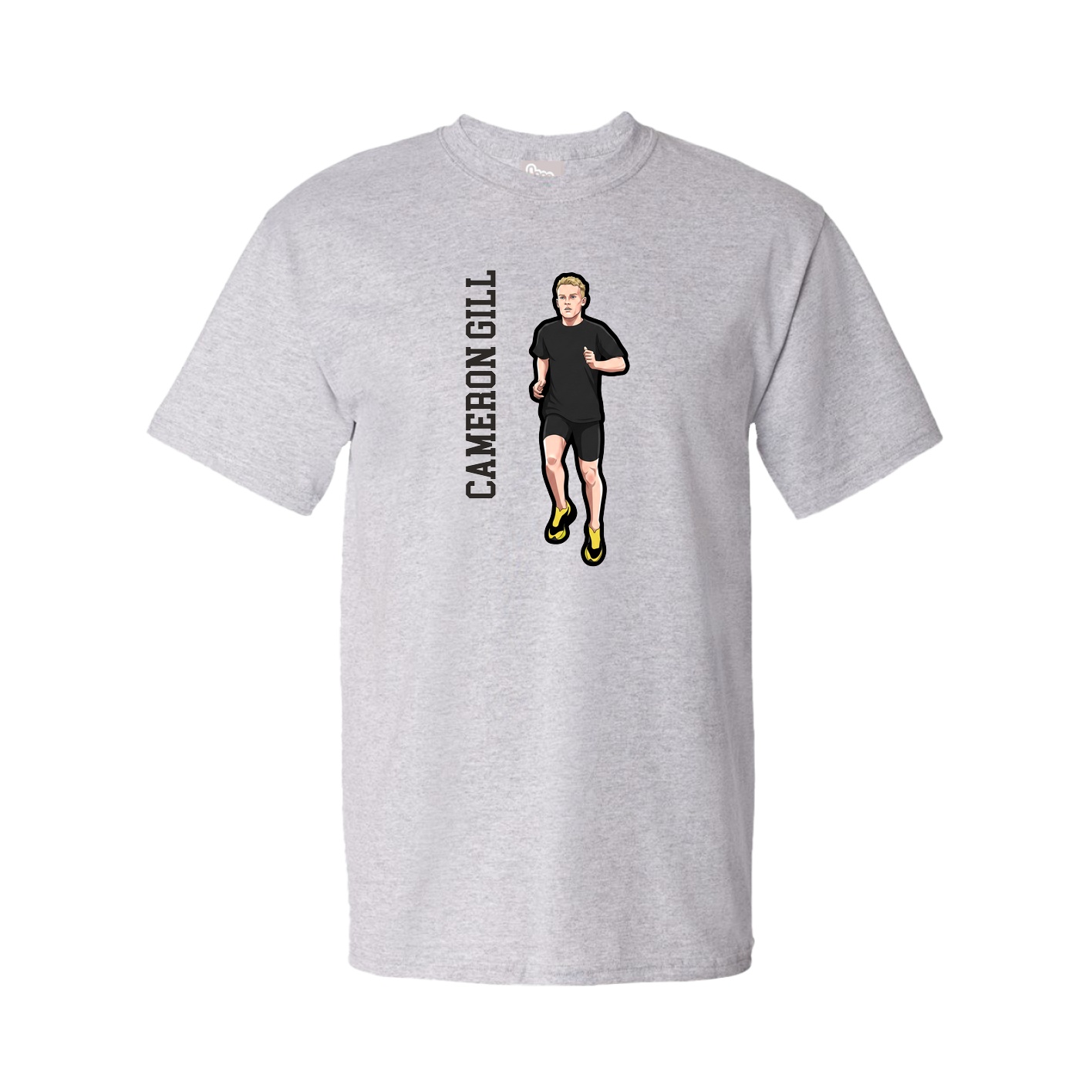 Youth Tee — Name Vertical in Grey