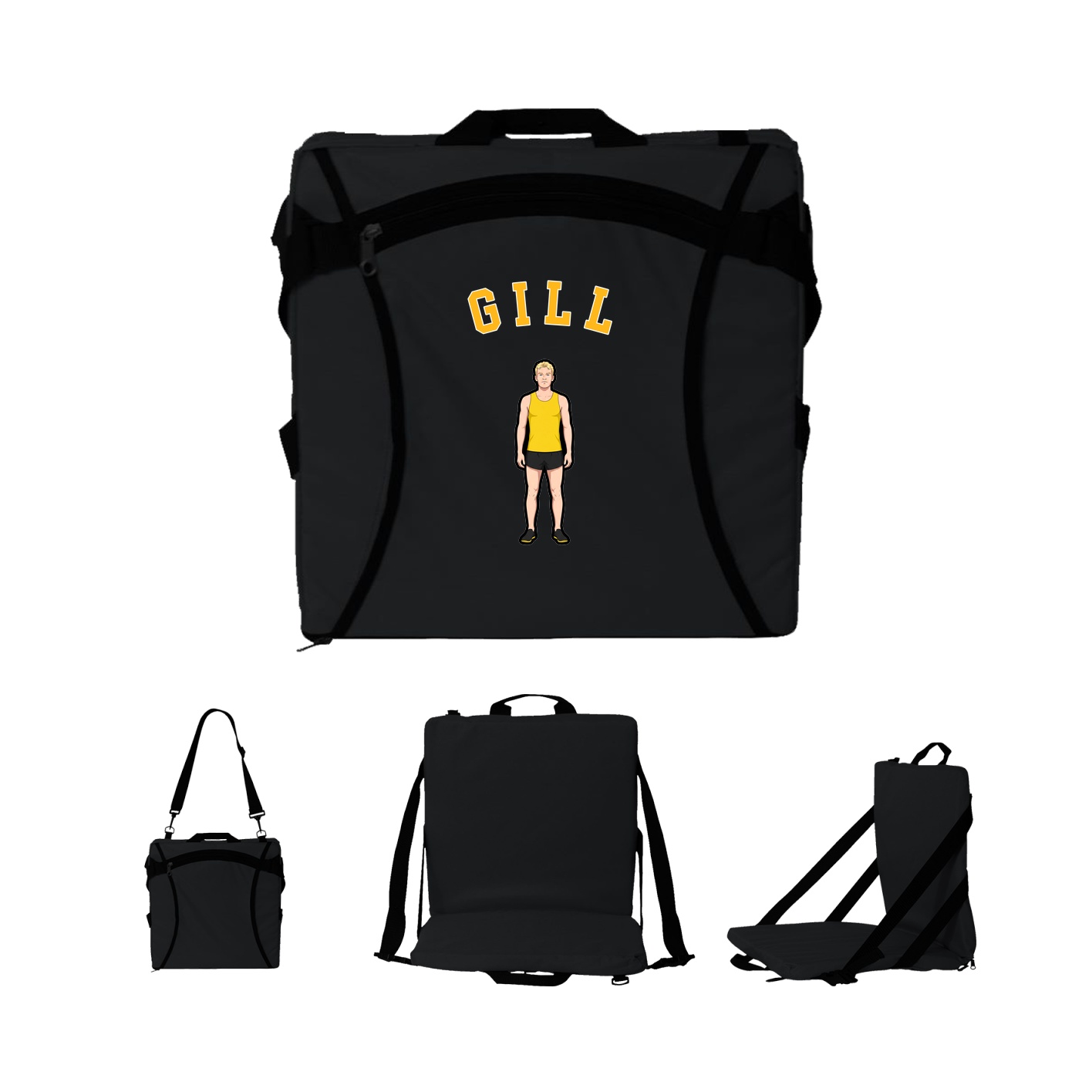 Folding Stadium Seat — Shirsey Arch in Black