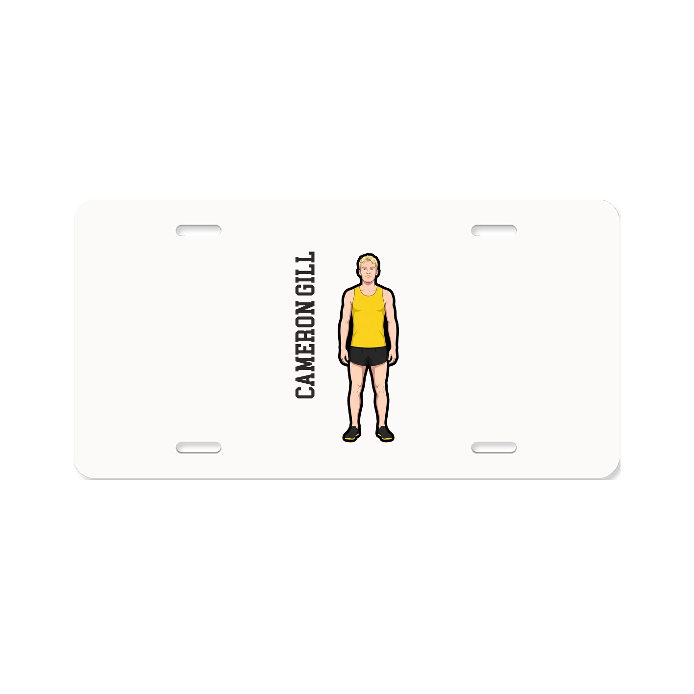 License Plate — Name Vertical in Classic