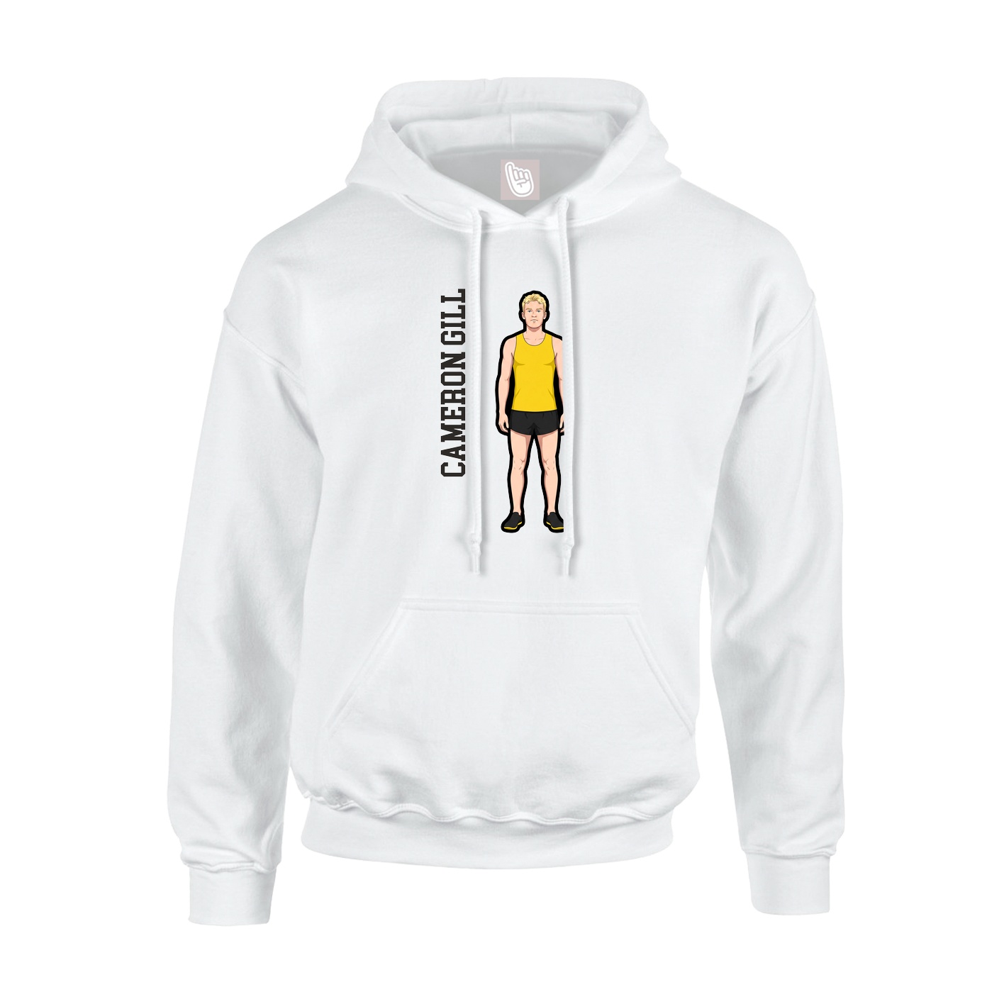 Youth Hoodie — Name Vertical in White